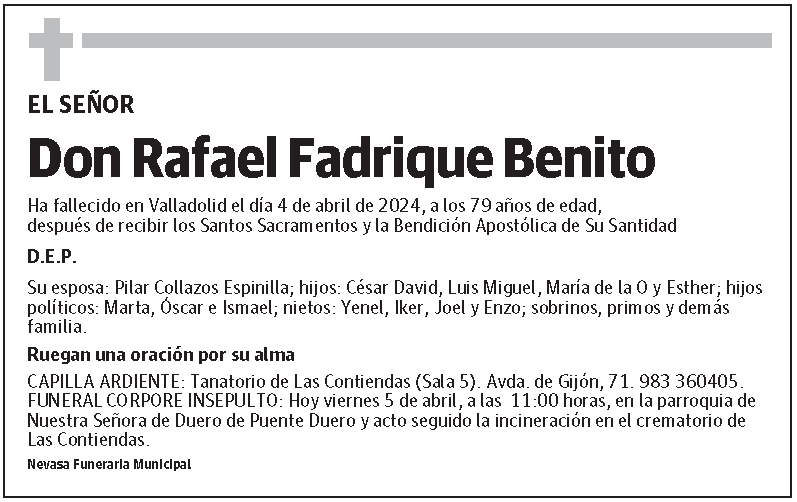 Rafael Fadrique Benito