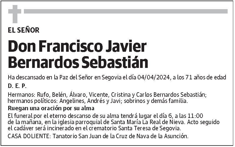 Francisco Javier Bernardos Sebastián