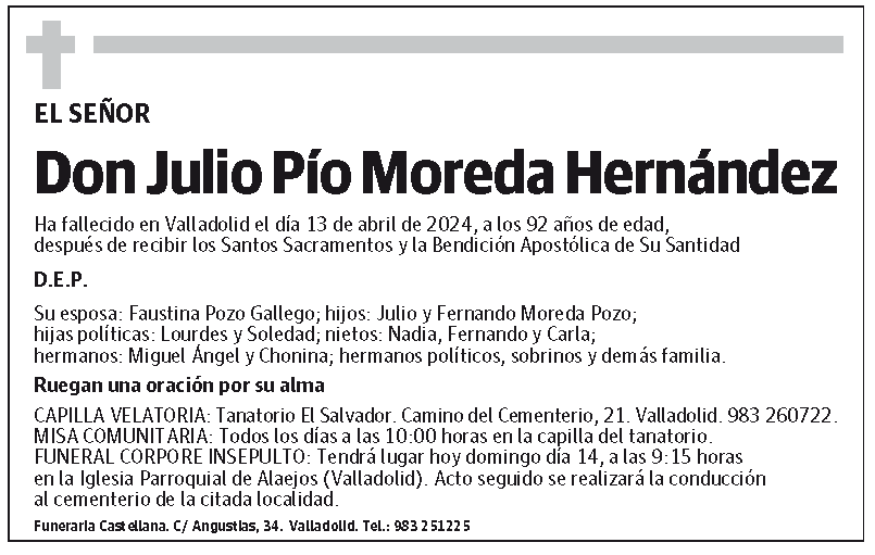 Julio Pío Moreda Hernández