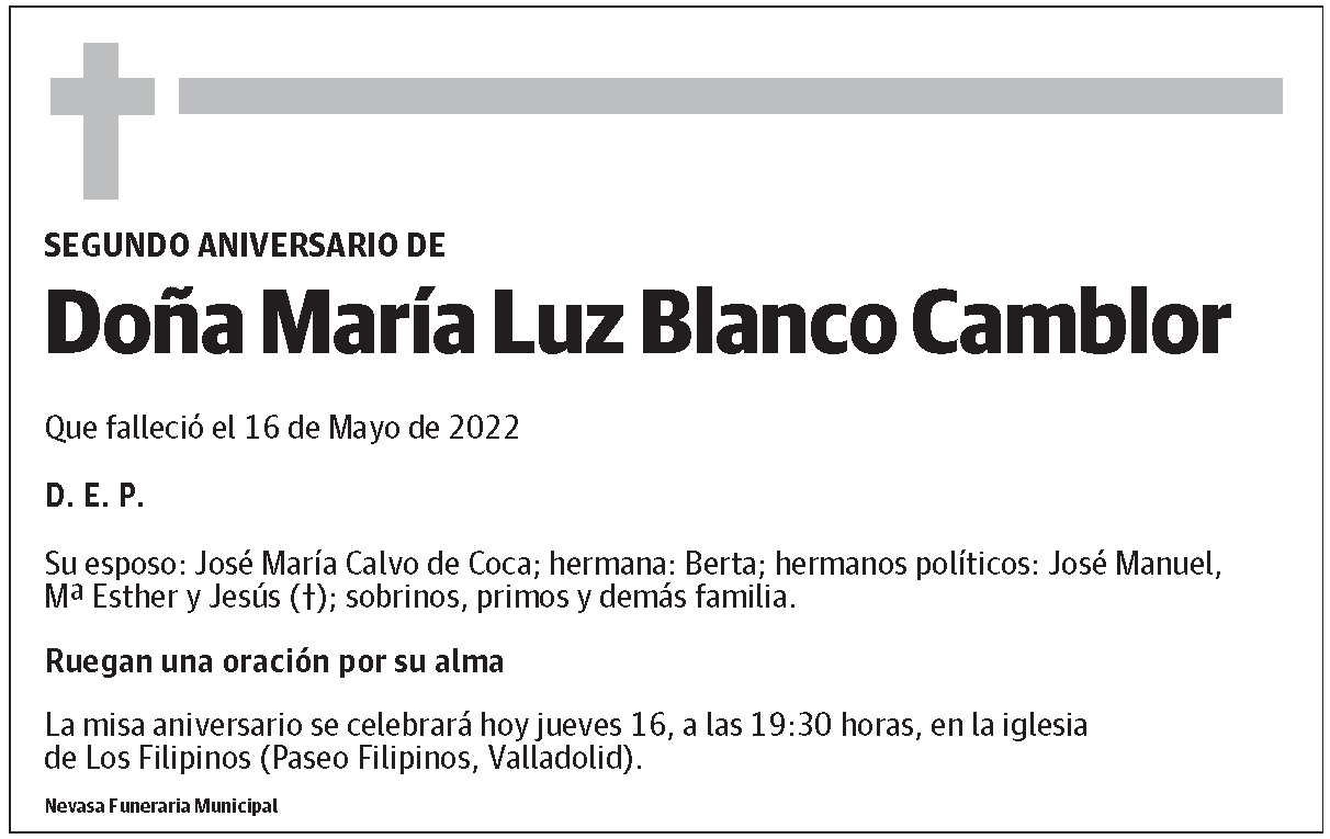 Doña María Luz Blanco Camblor