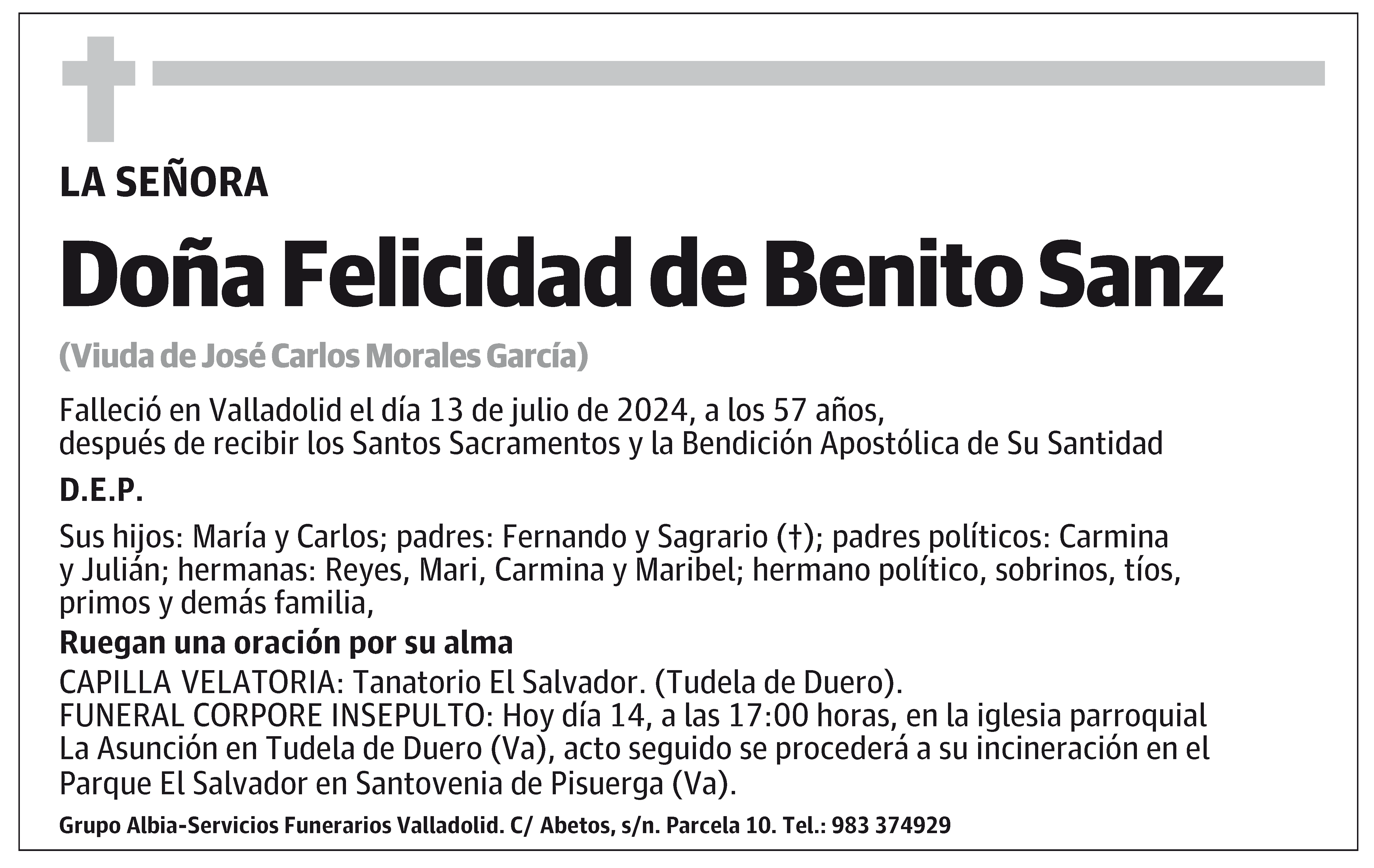 Felicidad de Benito Sanz