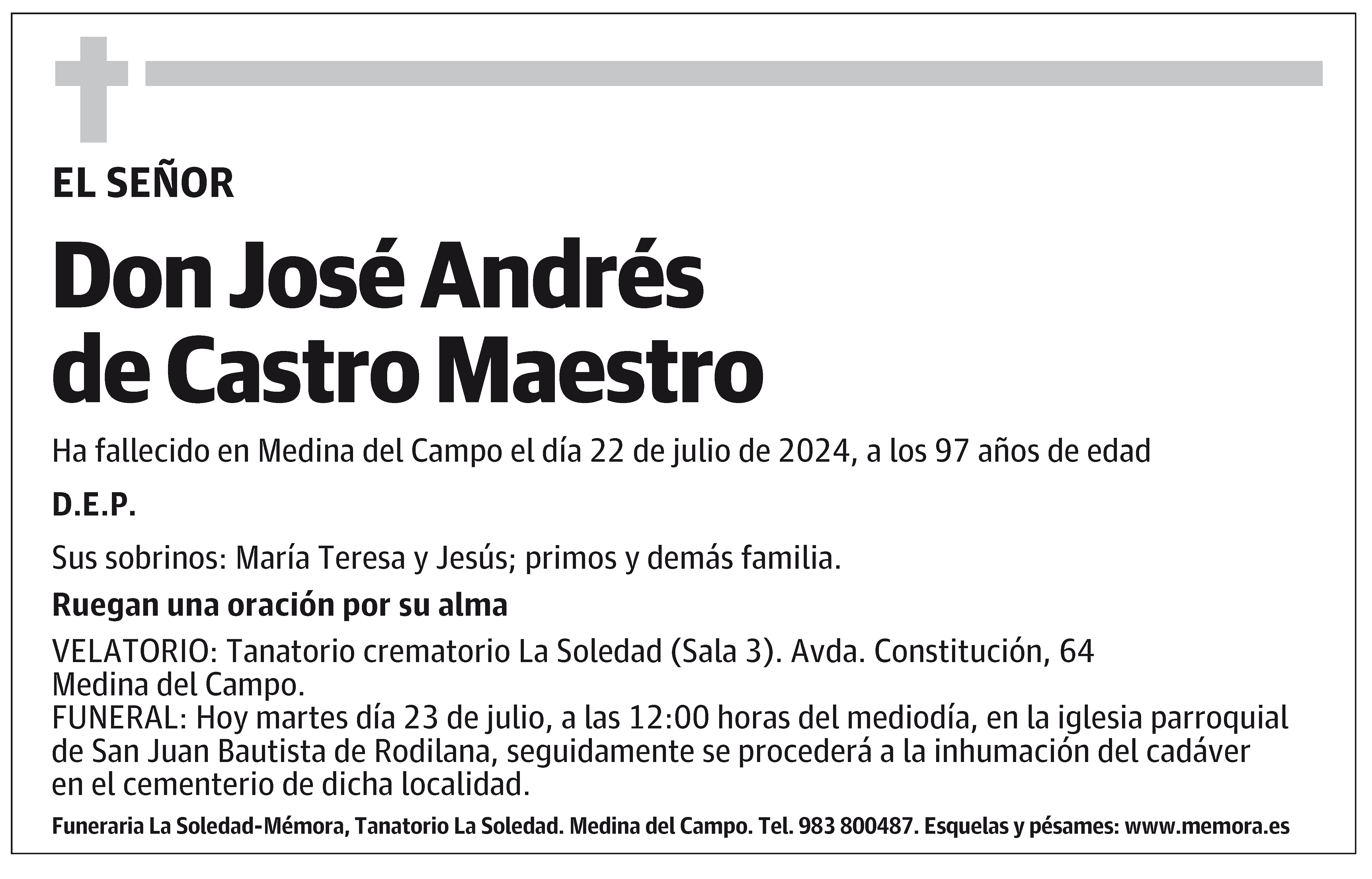 José Andrés de Castro Maestro