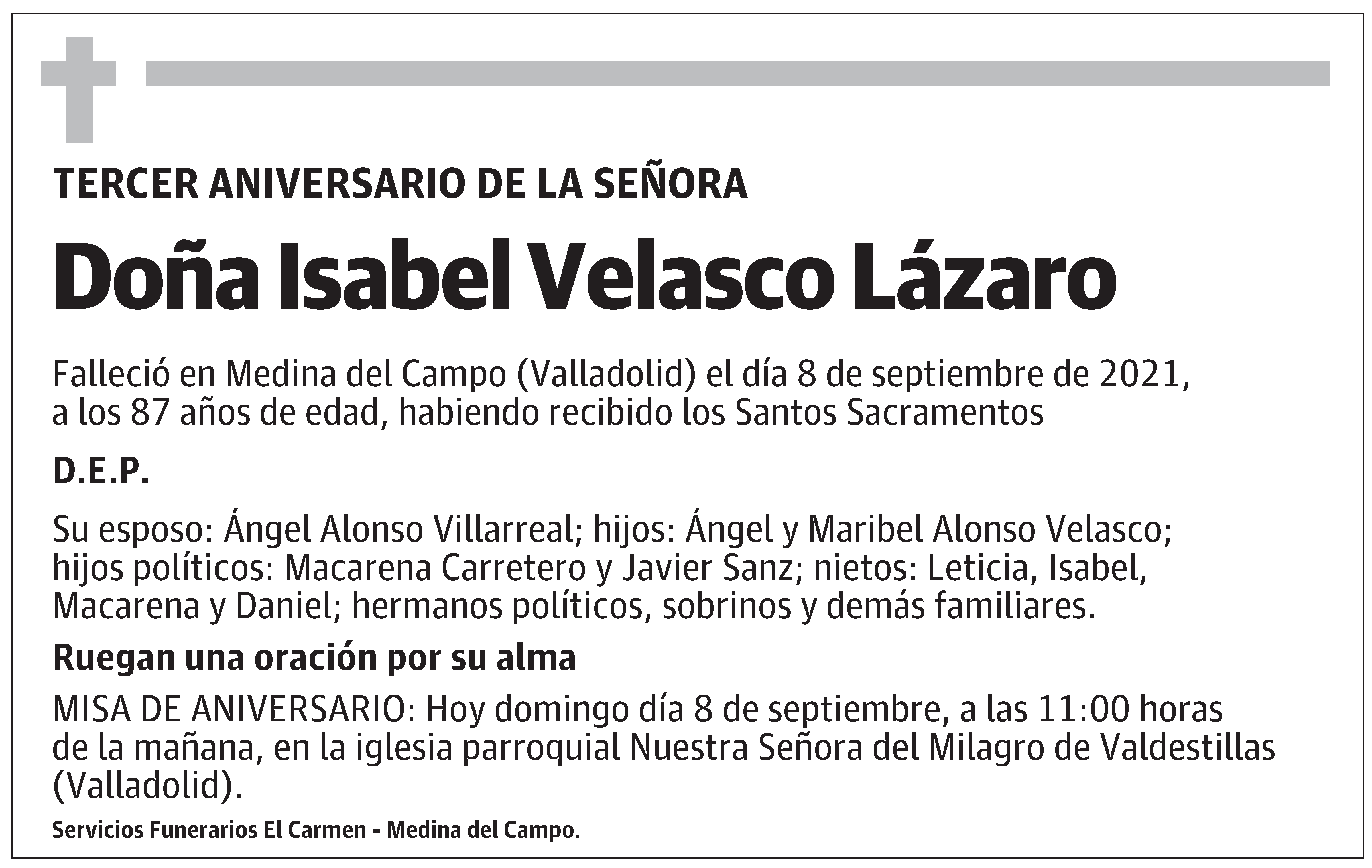 Doña Isabel Velasco Lázaro