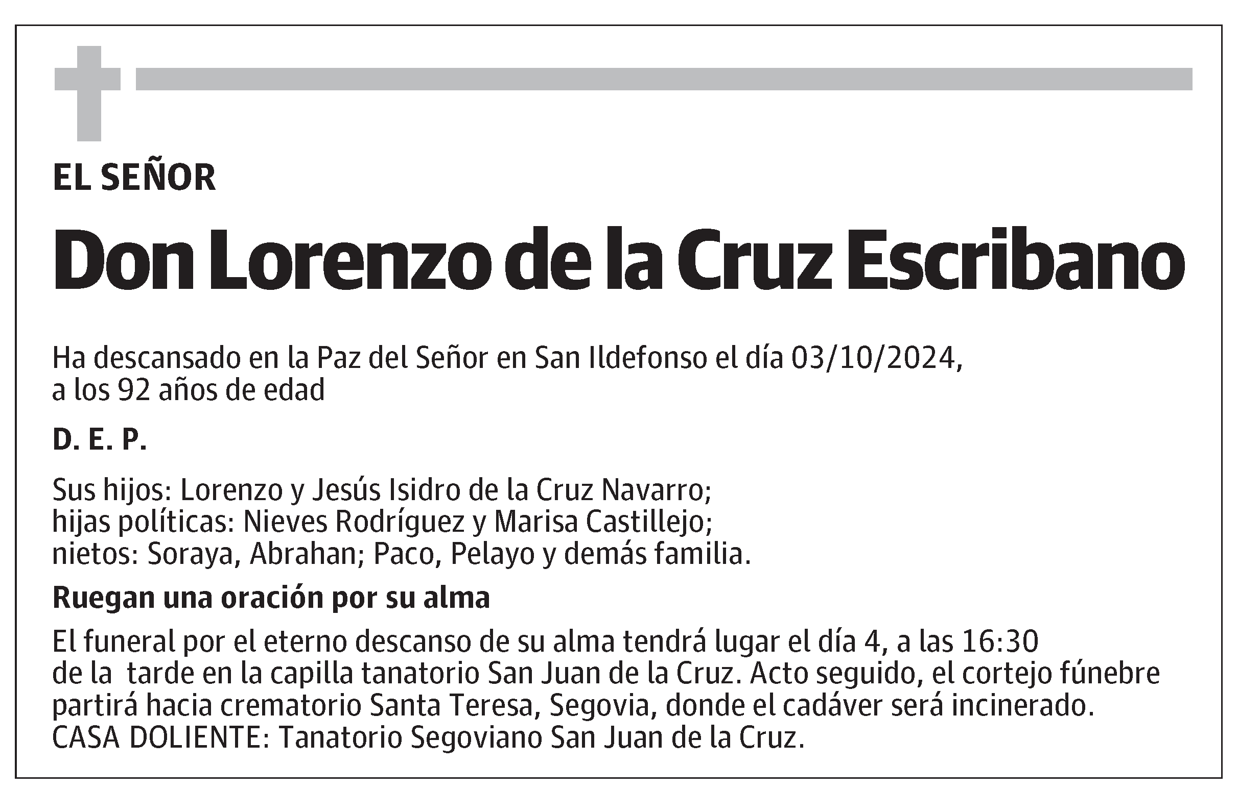 Lorenzo de la Cruz Escribano