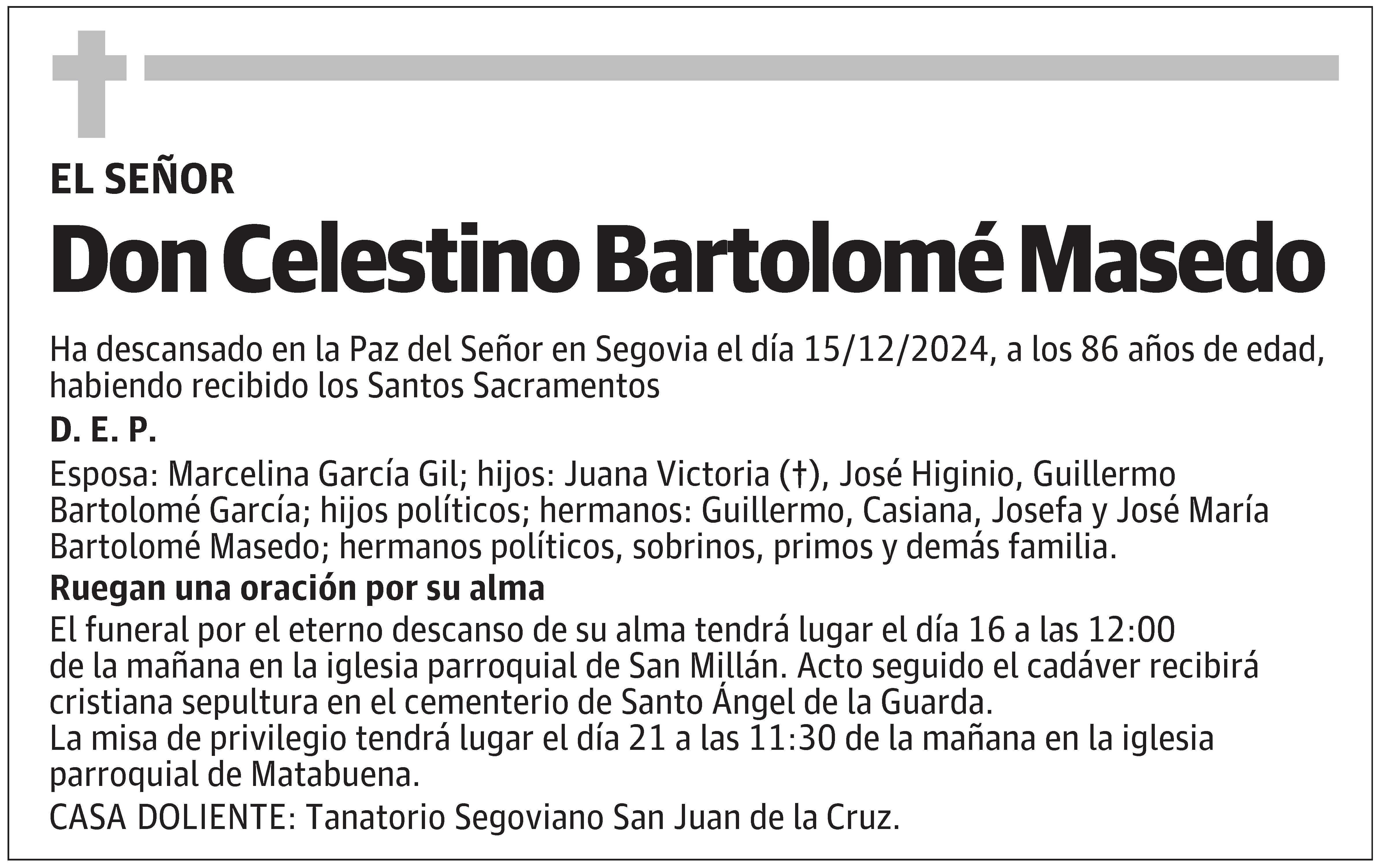 Celestino Bartolomé Masedo