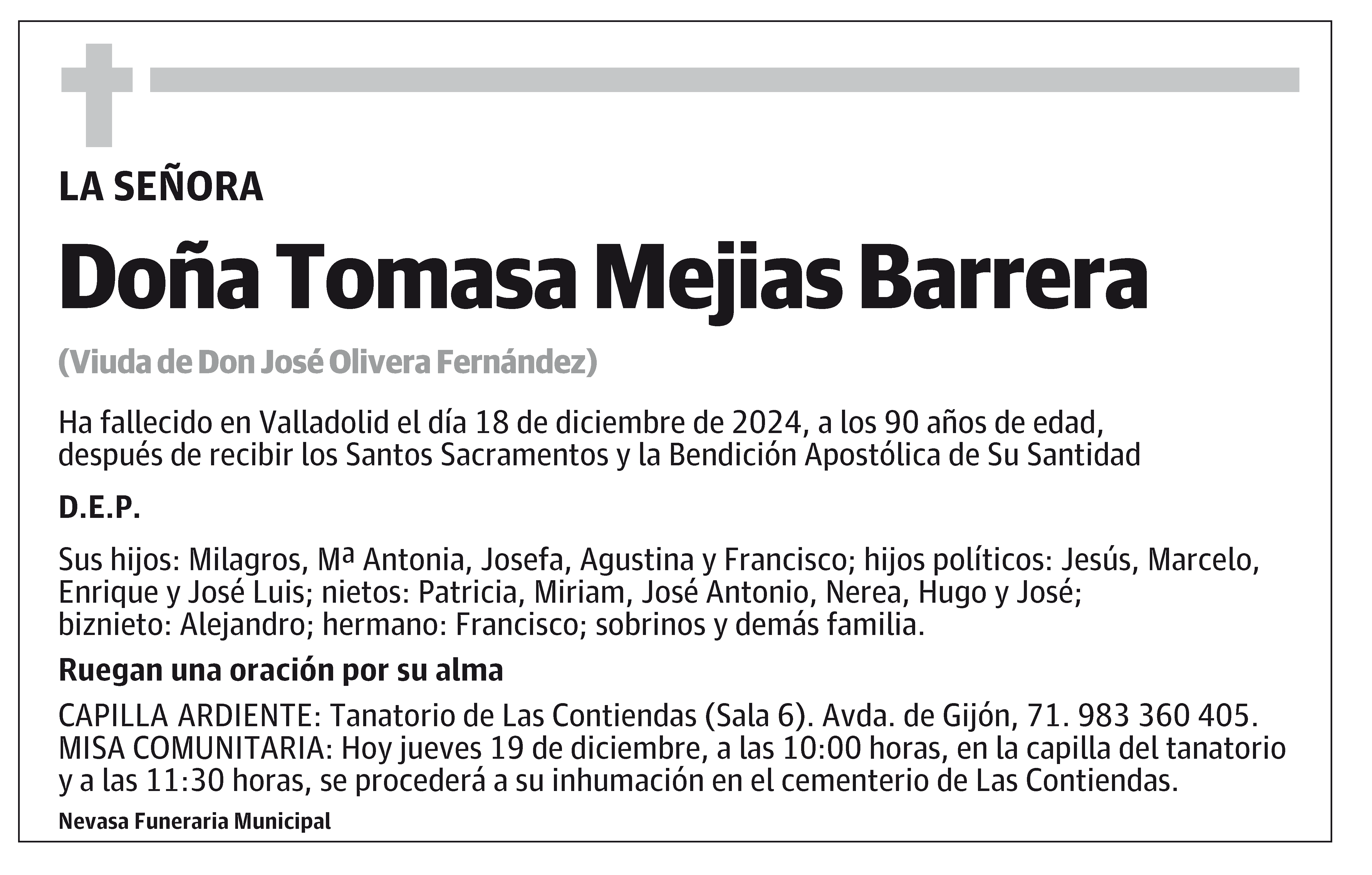 Tomasa Mejias Barrera