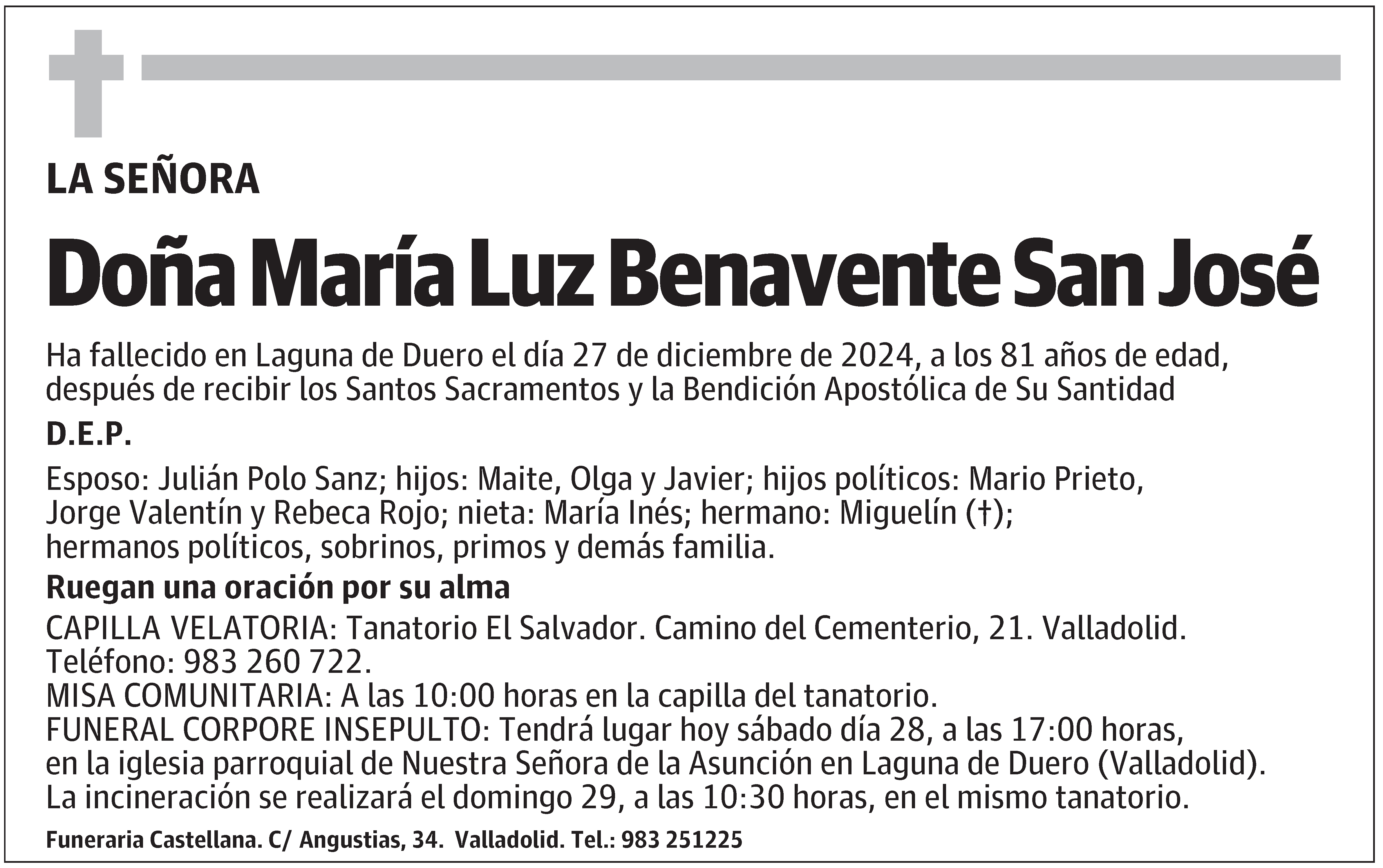 María Luz Benavente San José