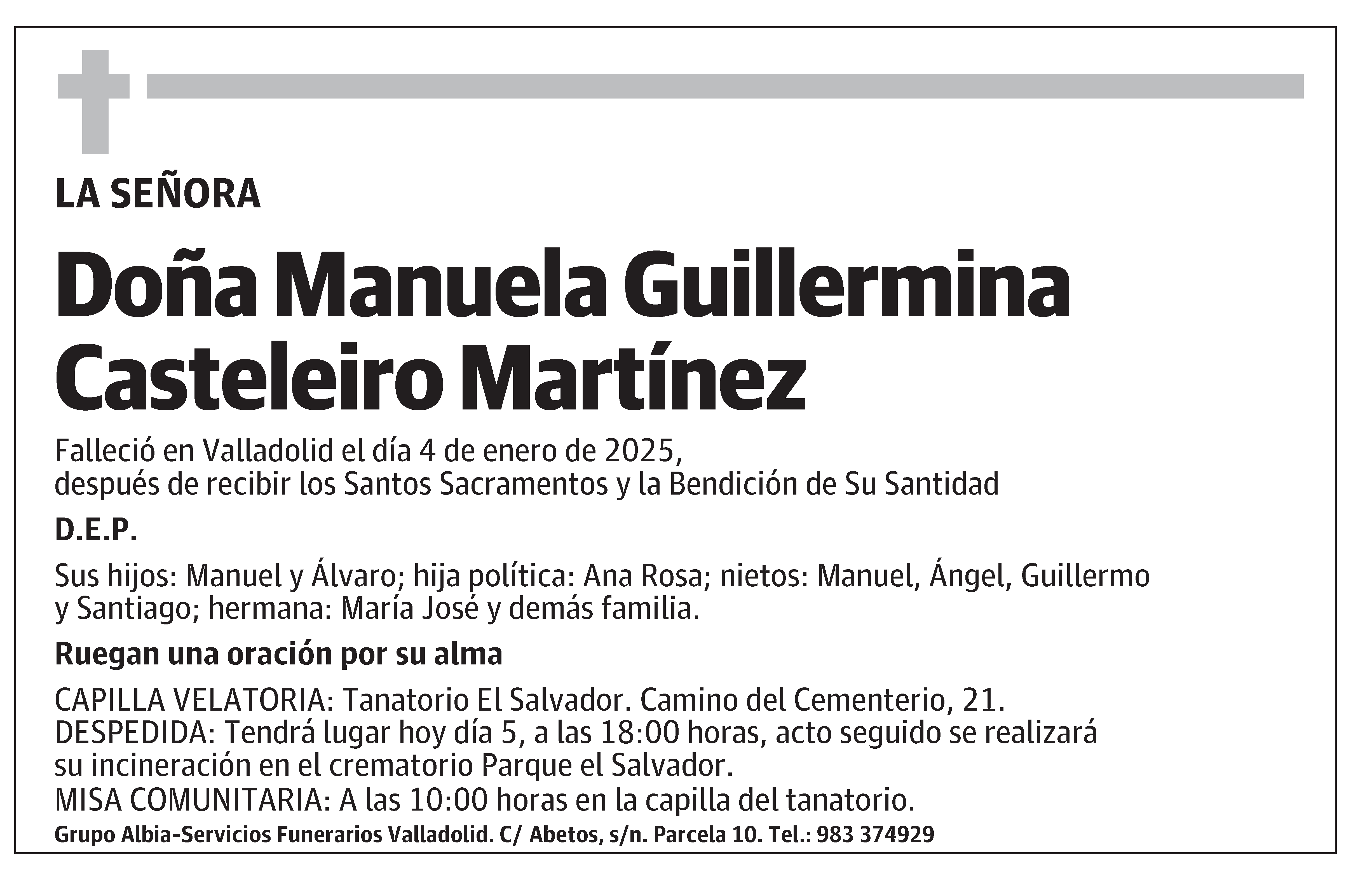 Manuela Guillermina Casteleiro Martínez