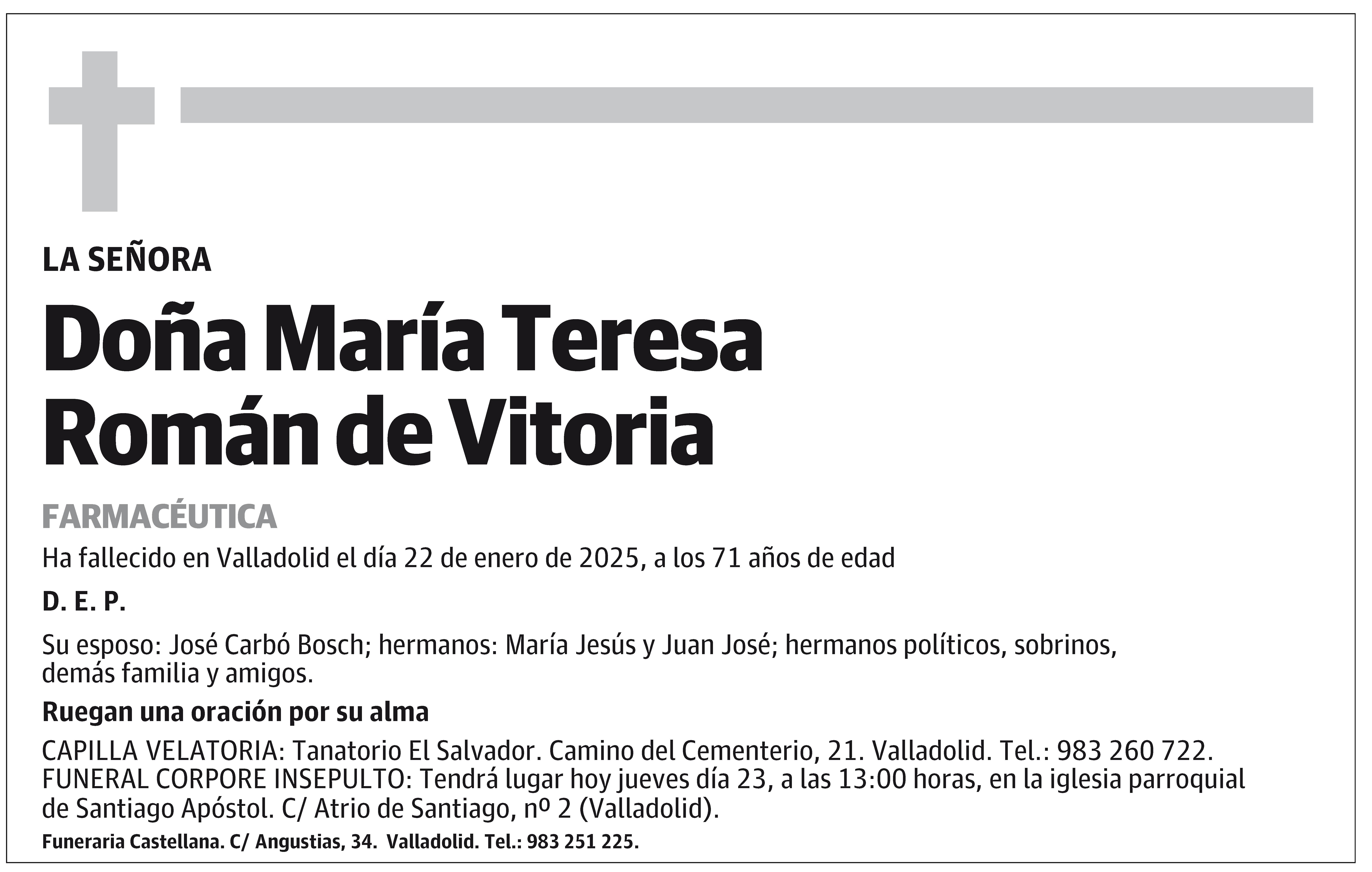 María Teresa Román de Vitoria