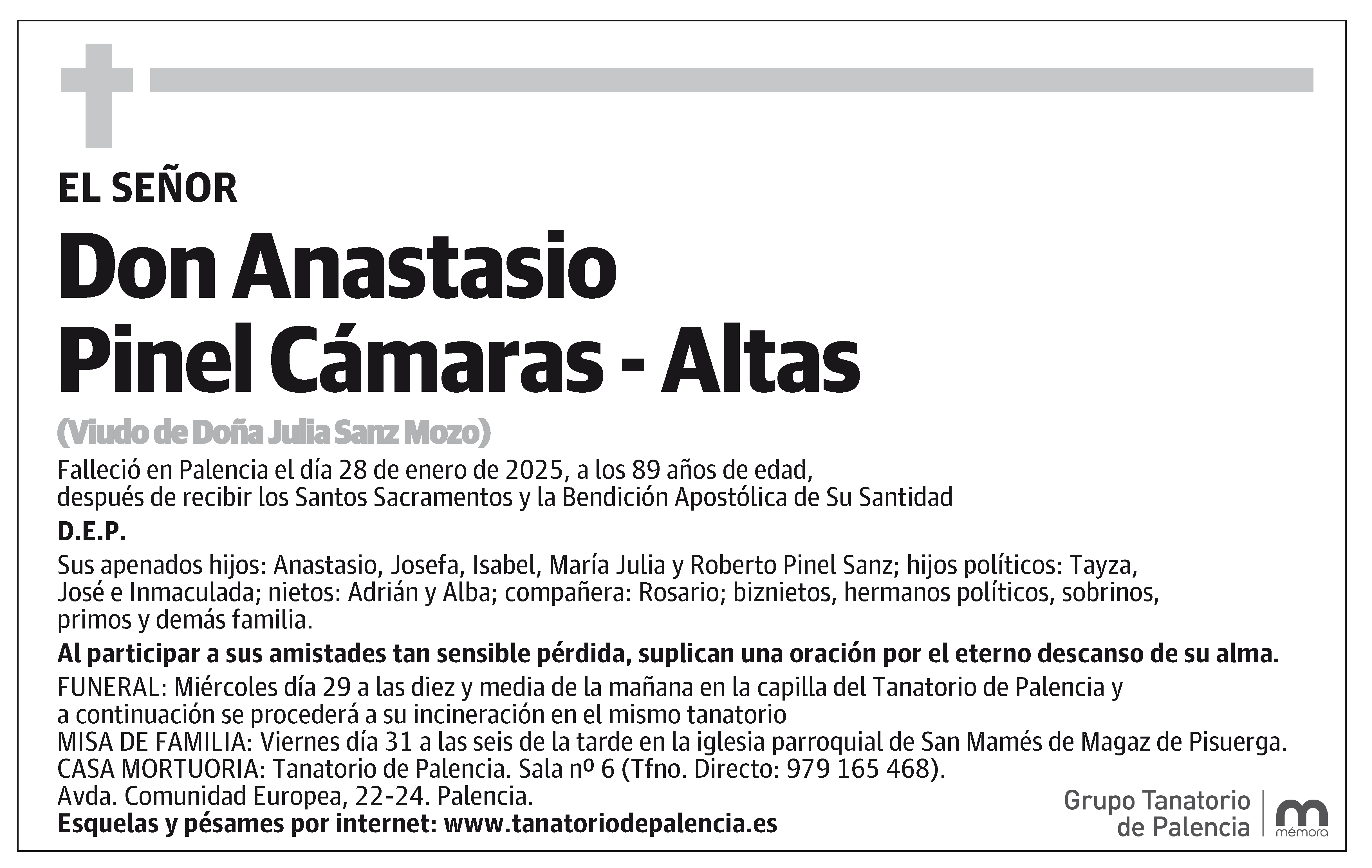 Anastasio Pinel Cámaras - Altas