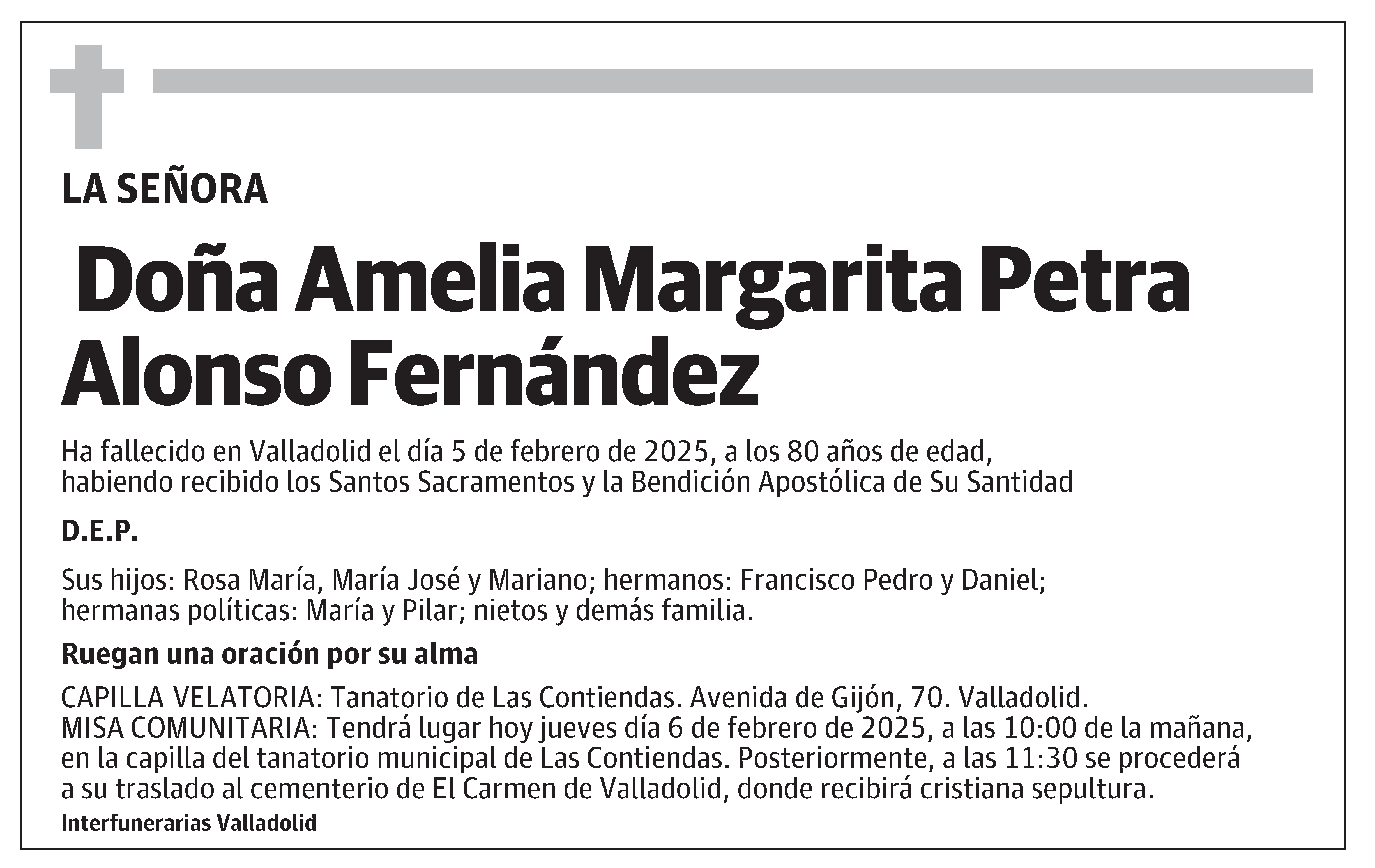 Amelia Margarita Petra Alonso Fernández