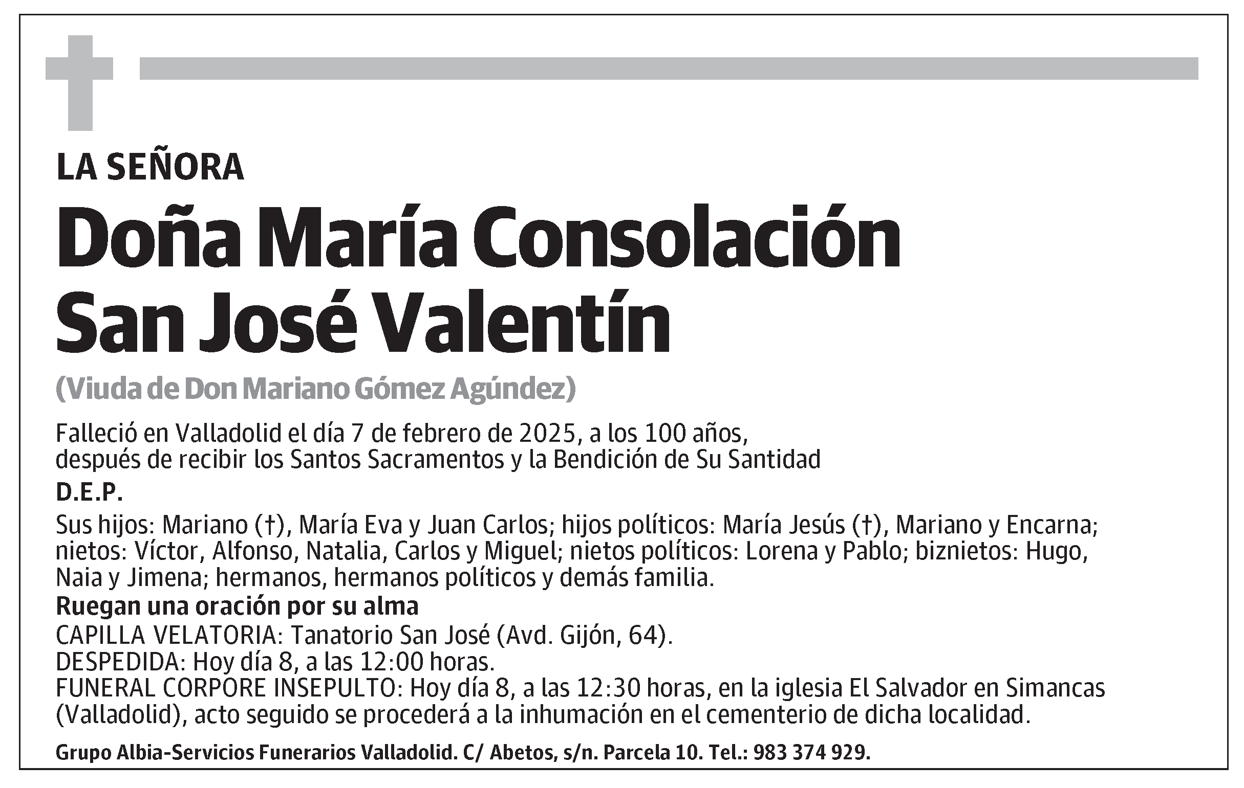 María Consolación San José Valentín