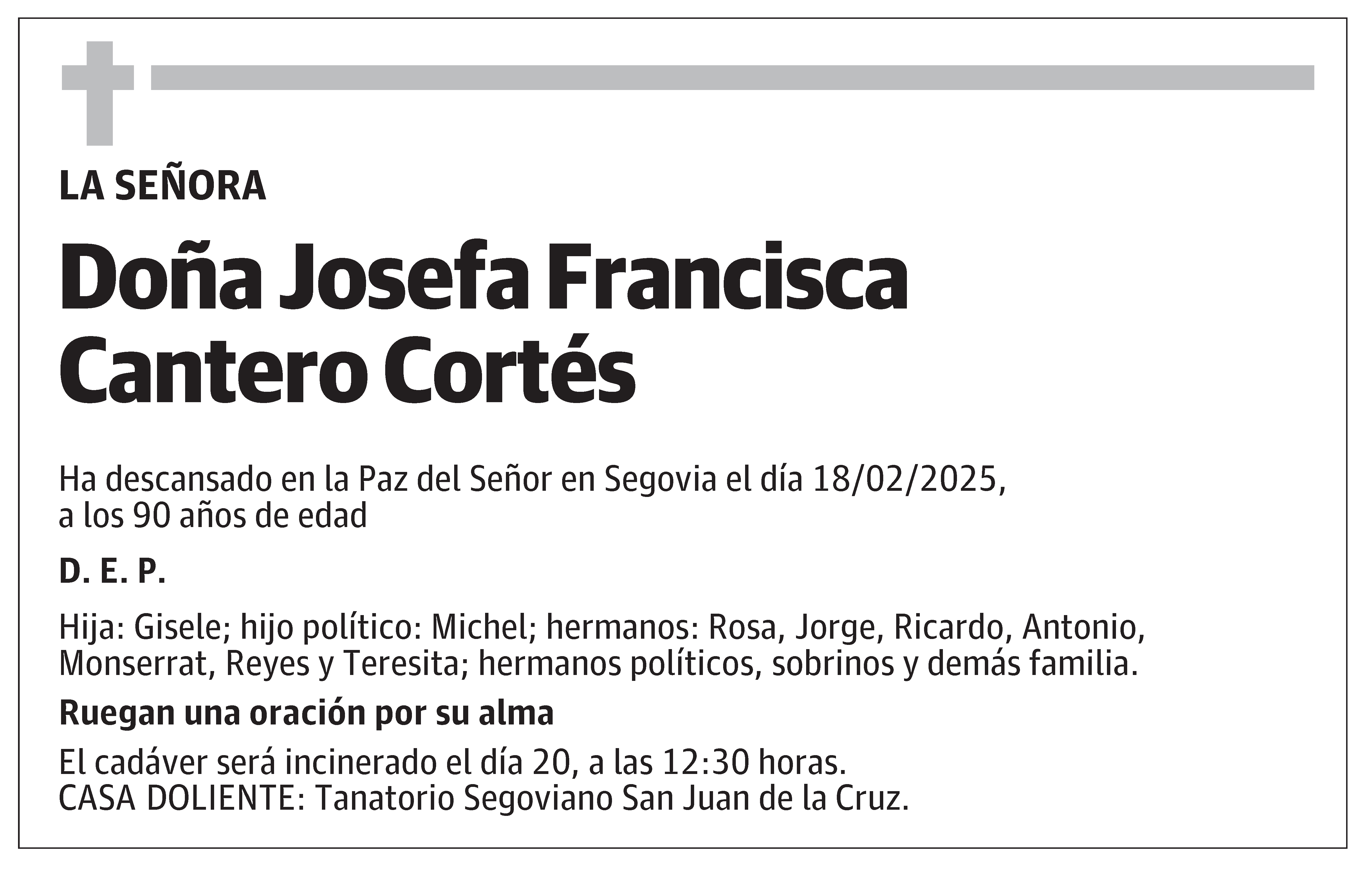 Josefa Francisca Cantero Cortés