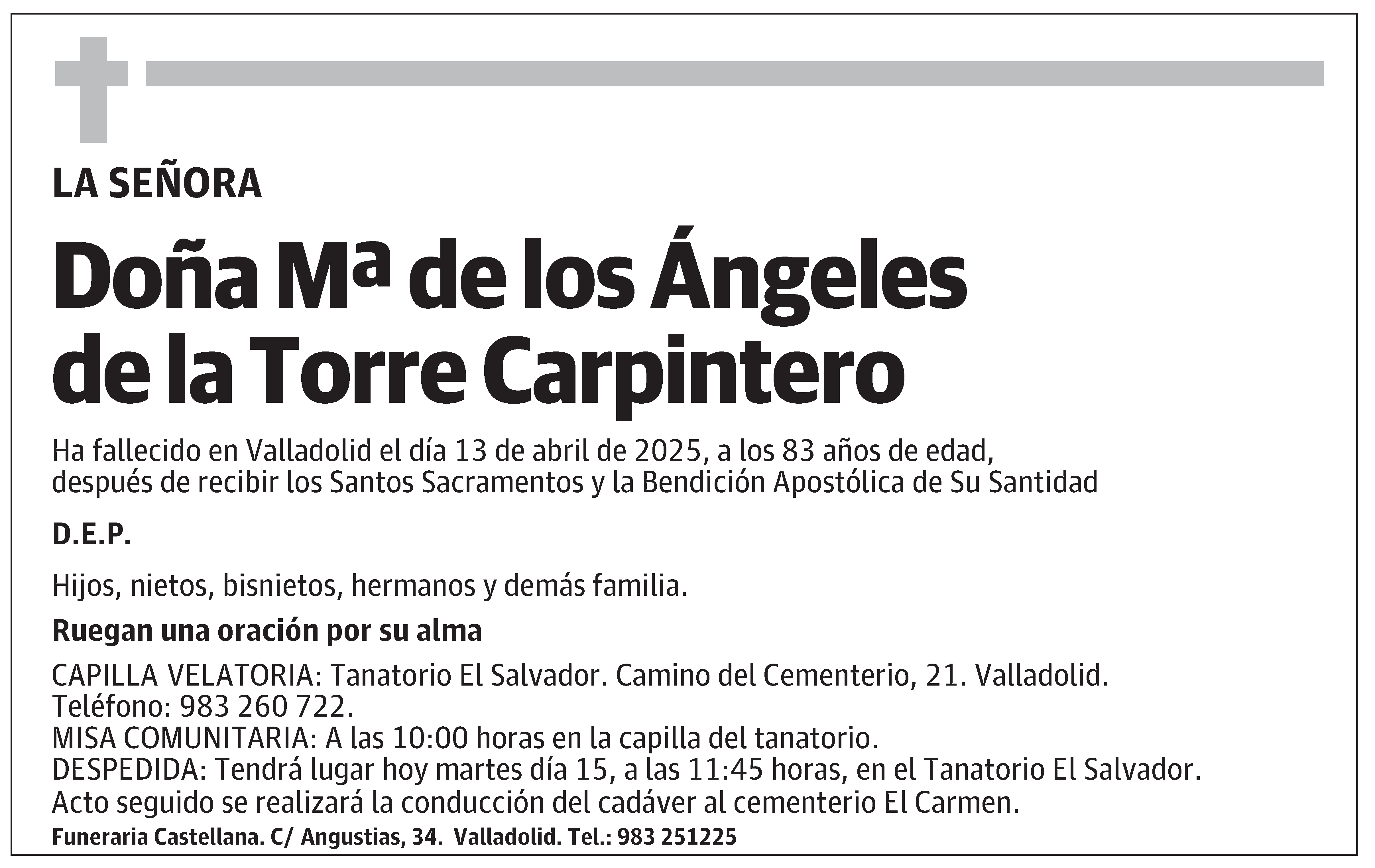 Mª de los Ángeles de la Torre Carpintero
