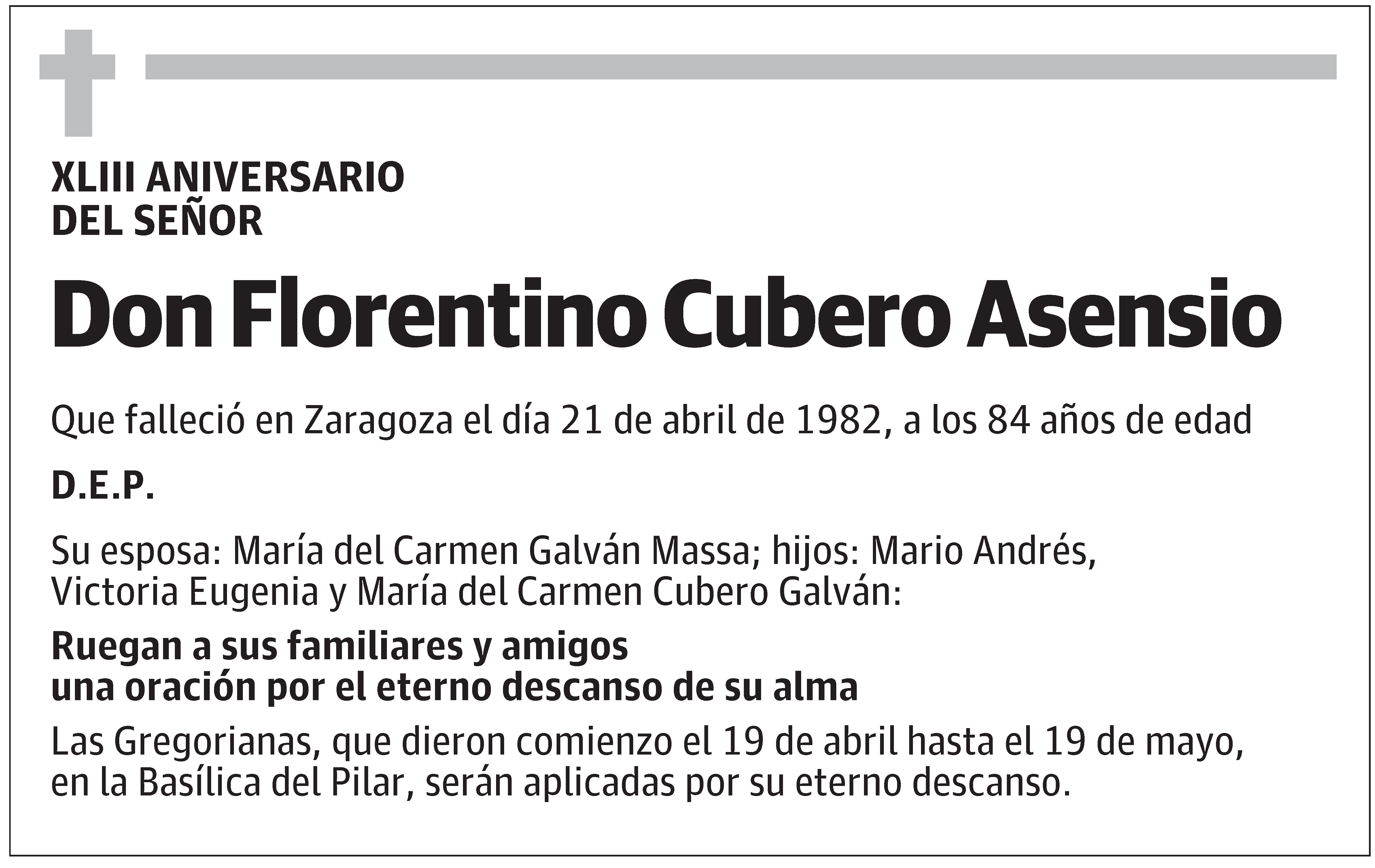 Don Florentino Cubero Asensio