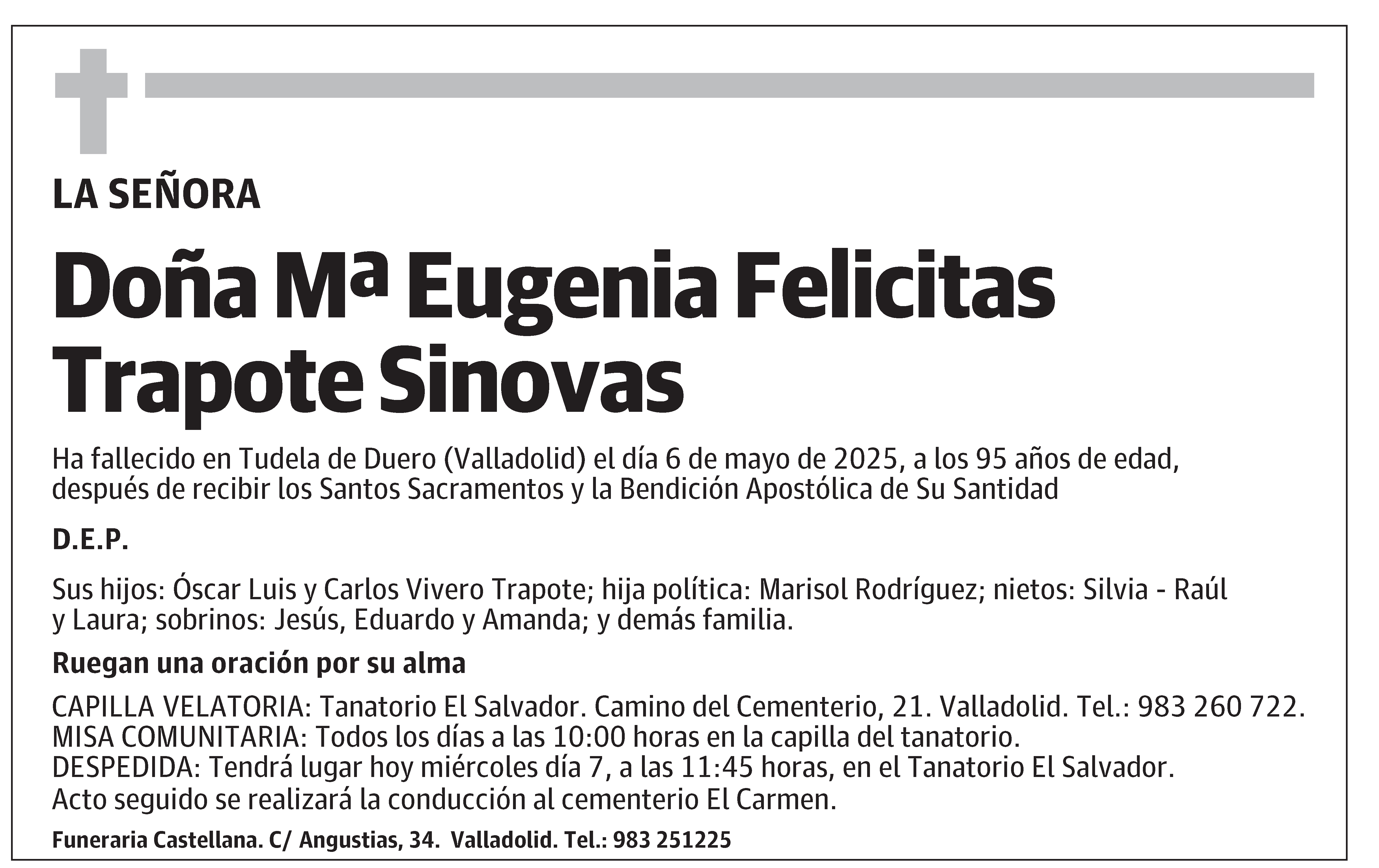 Mª Eugenia Felicitas Trapote Sinovas