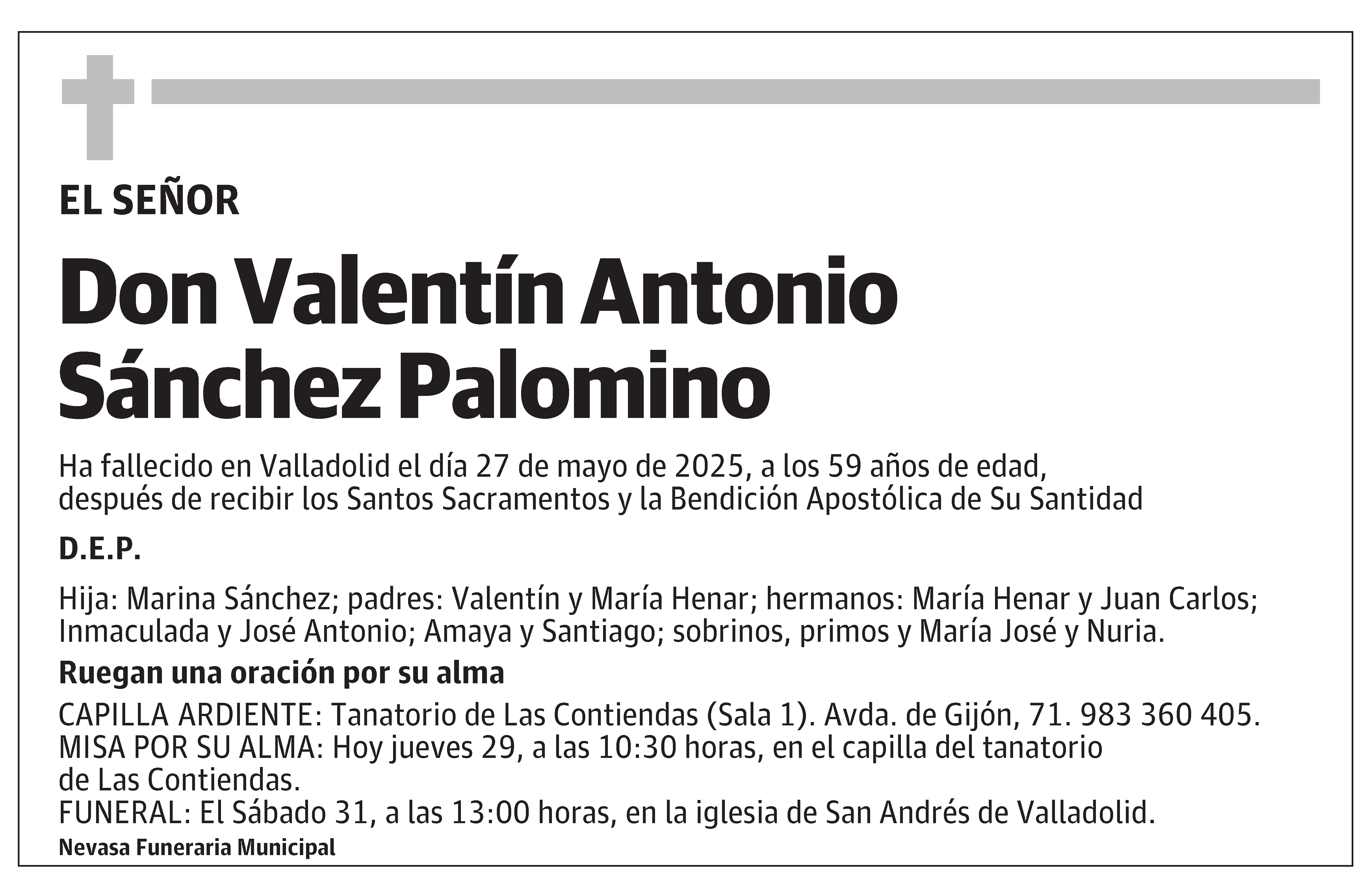 Valentín Antonio Sánchez Palomino