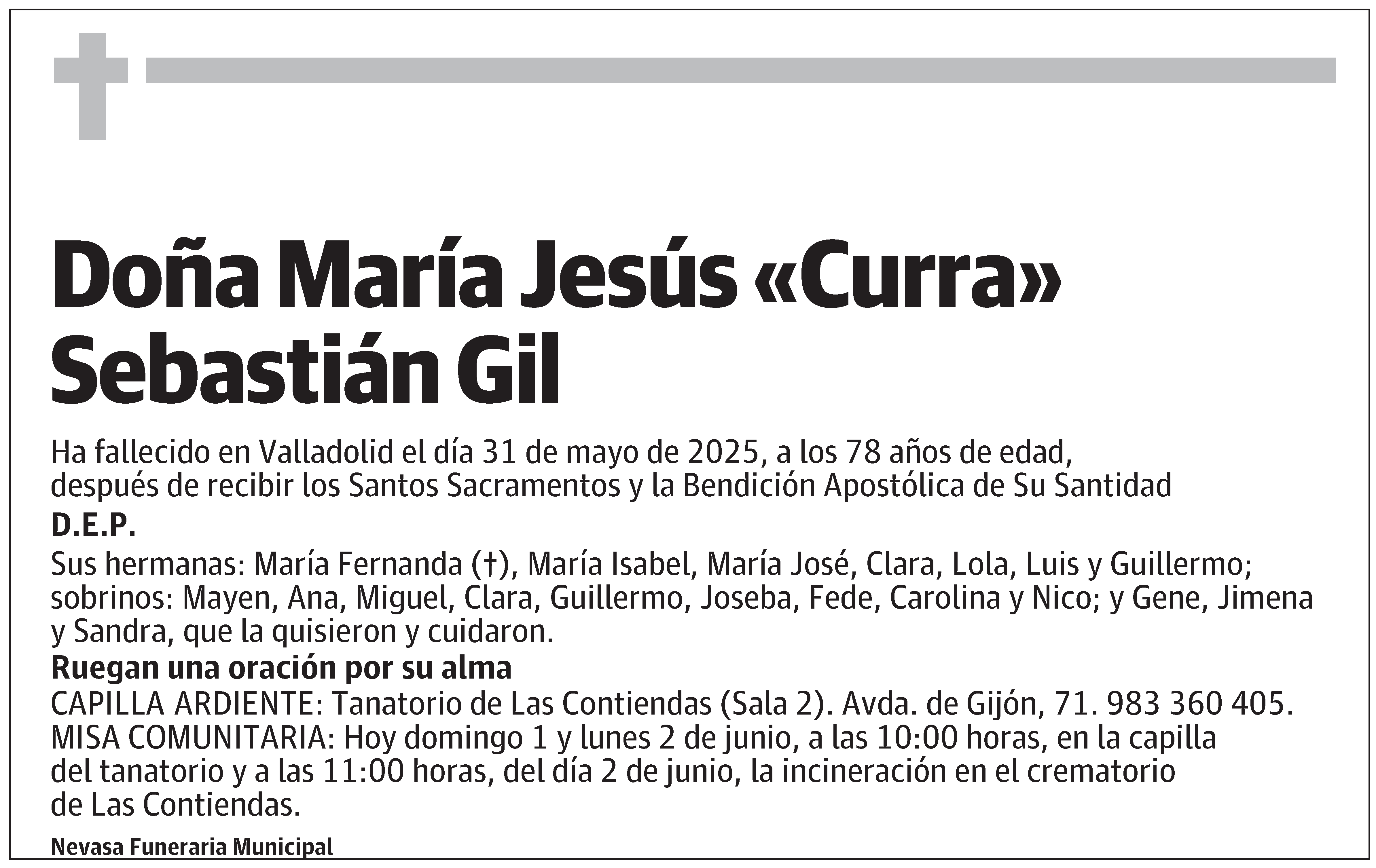 María Jesús «Curra» Sebastián Gil
