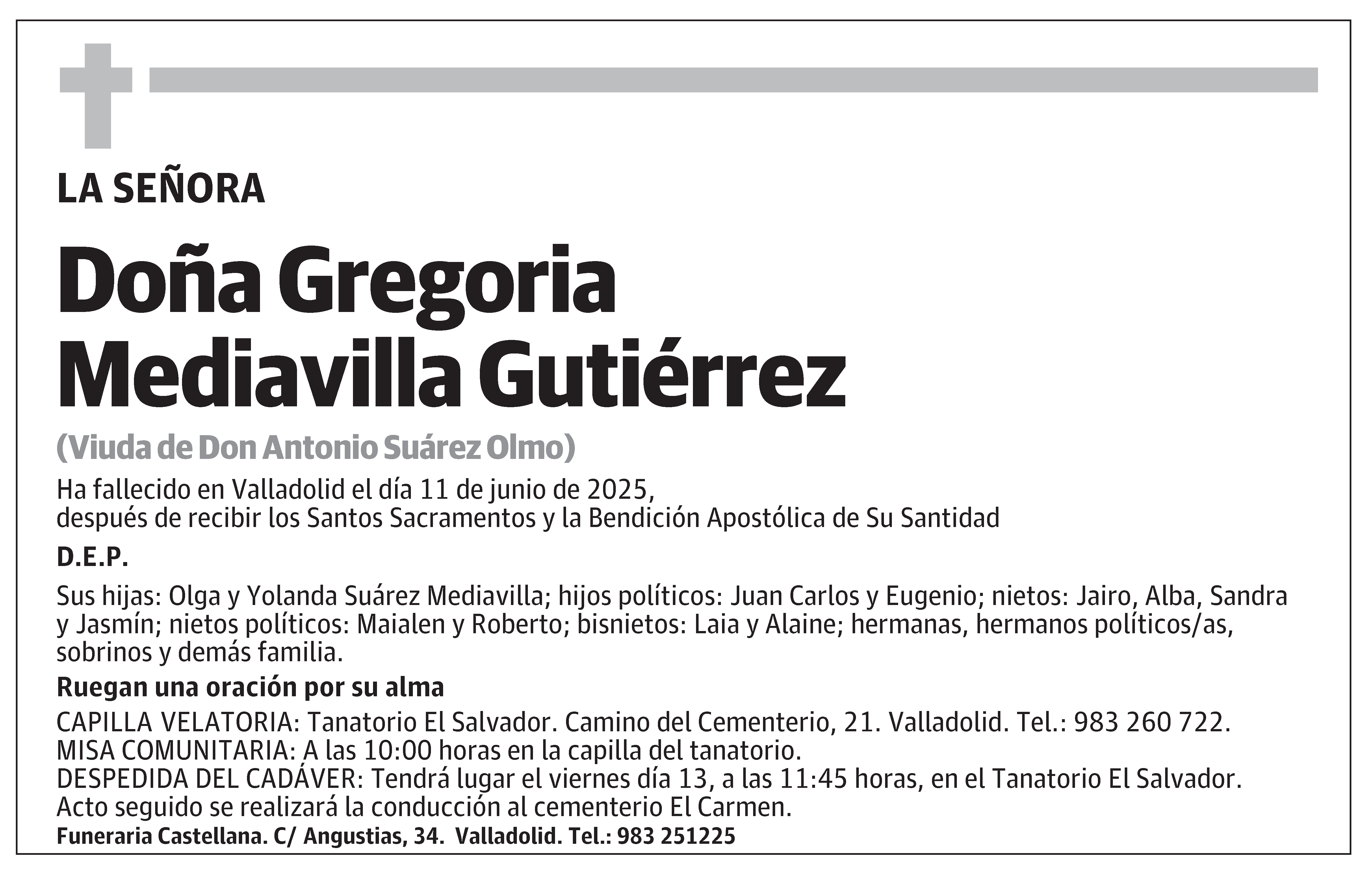 Gregoria Mediavilla Gutiérrez