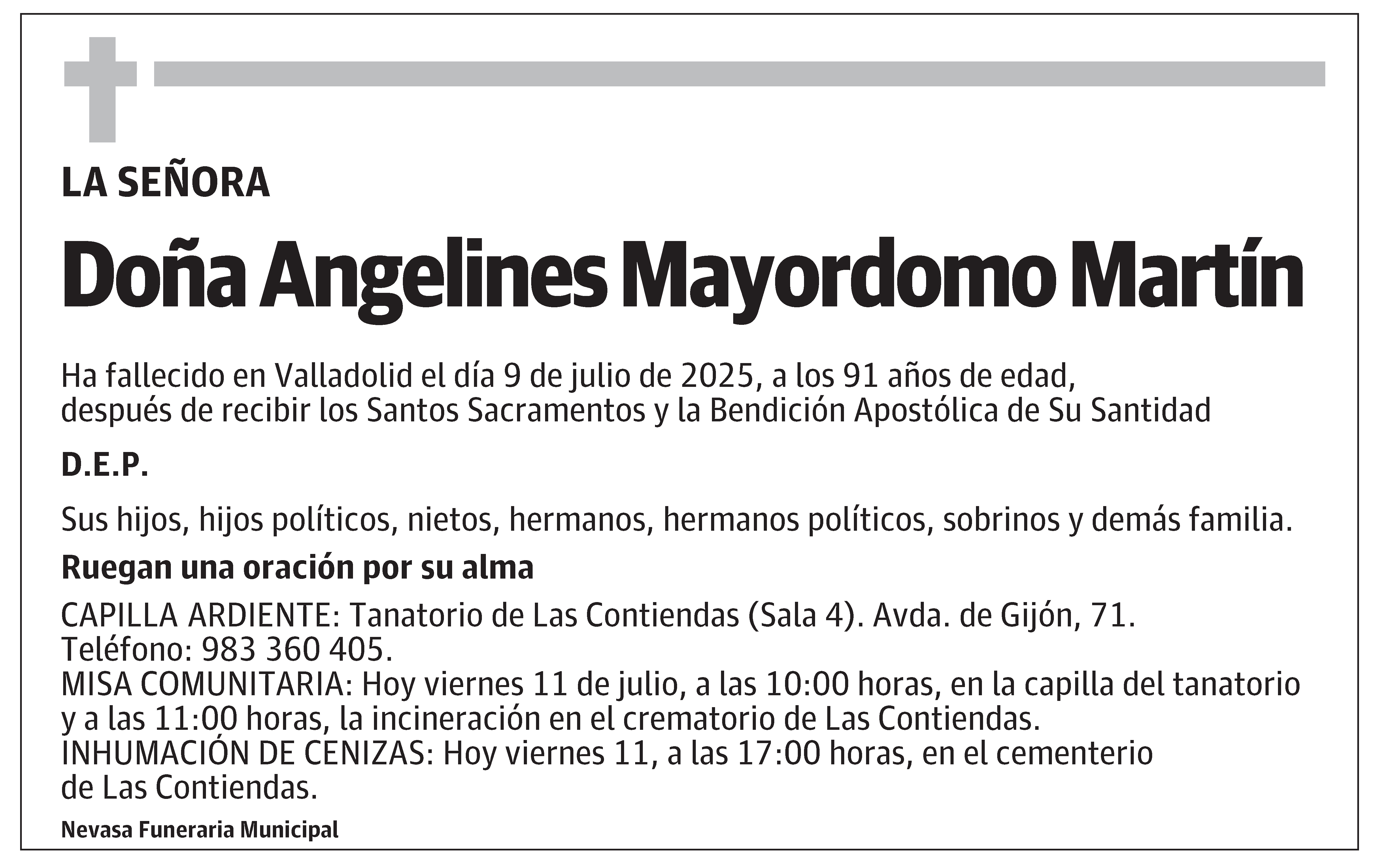 Angelines Mayordomo Martín