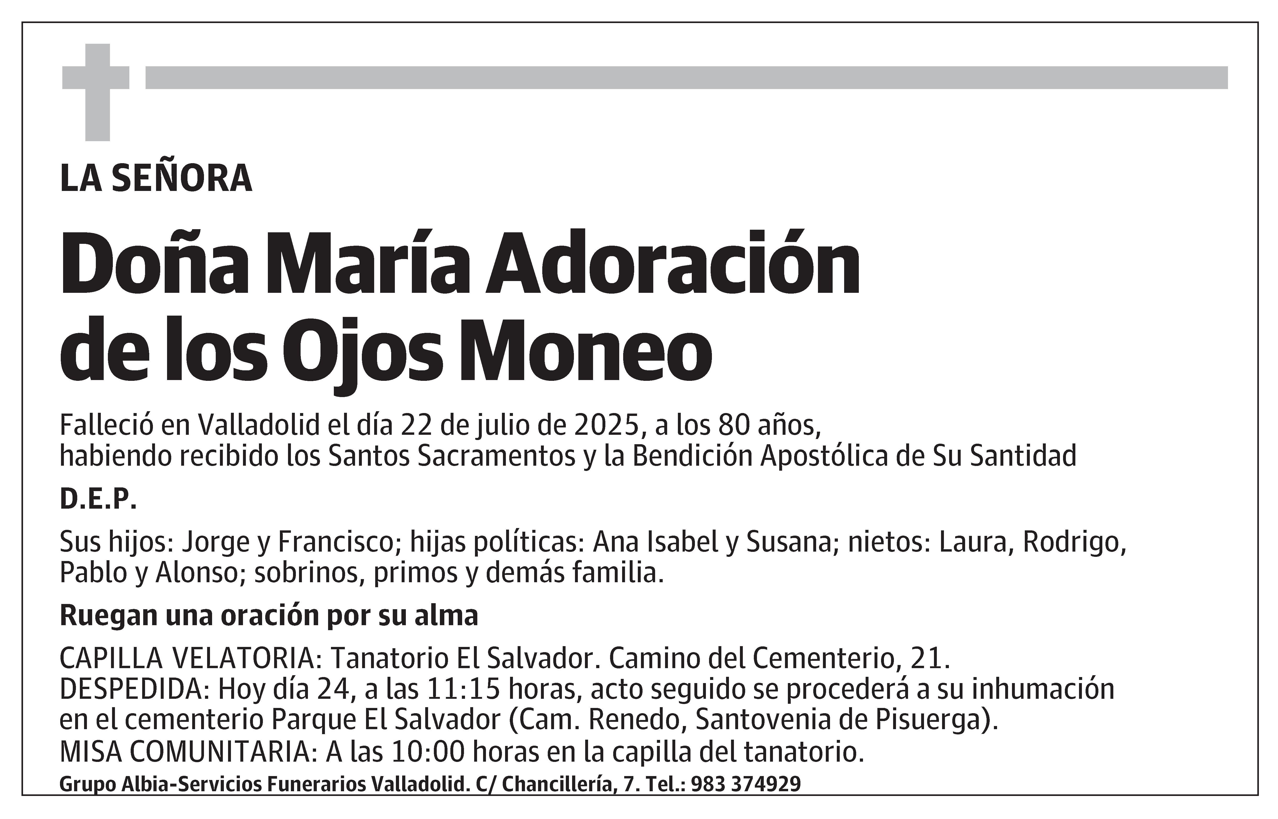 María Adoración de los Ojos Moneo