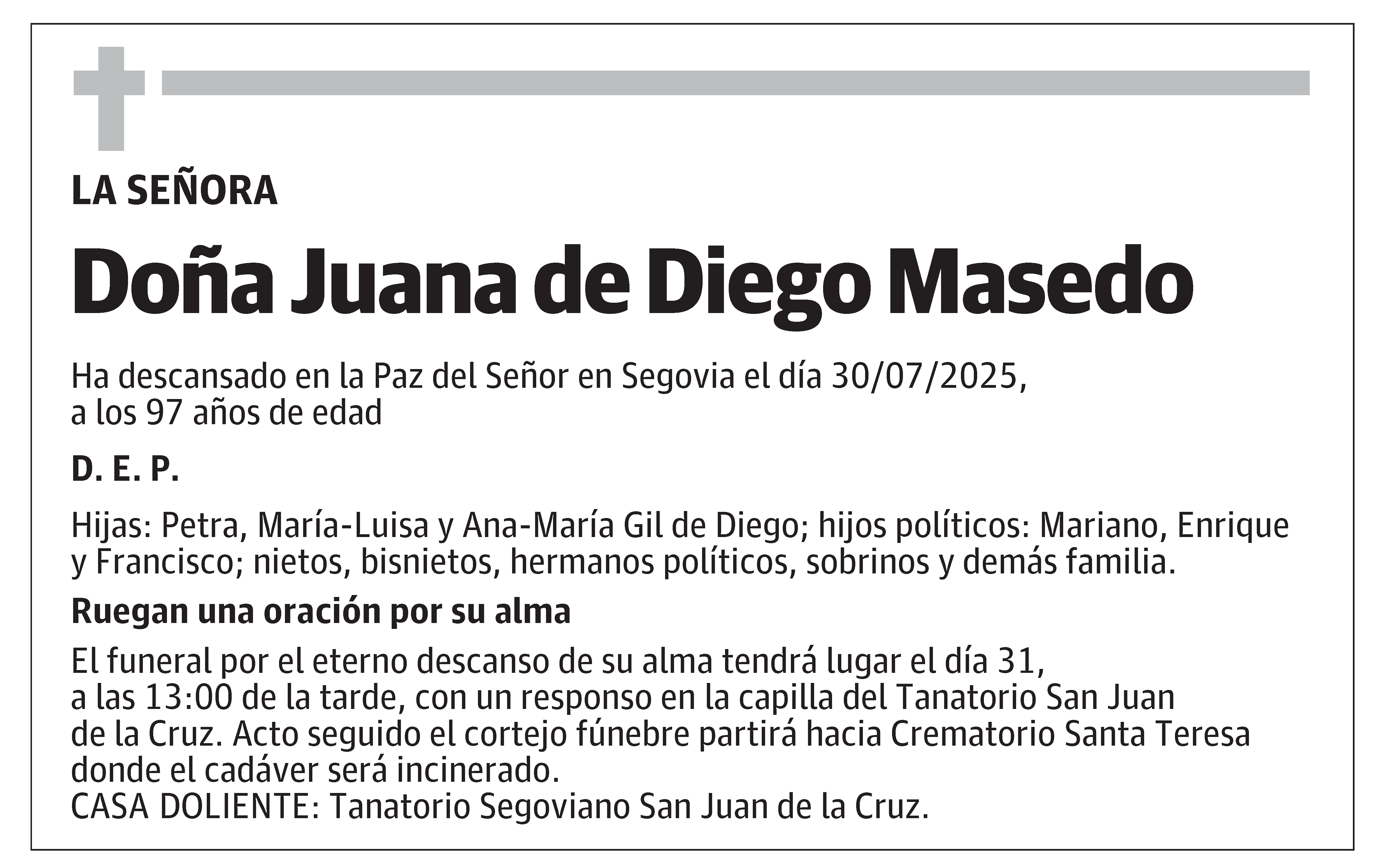 Juana de Diego Masedo