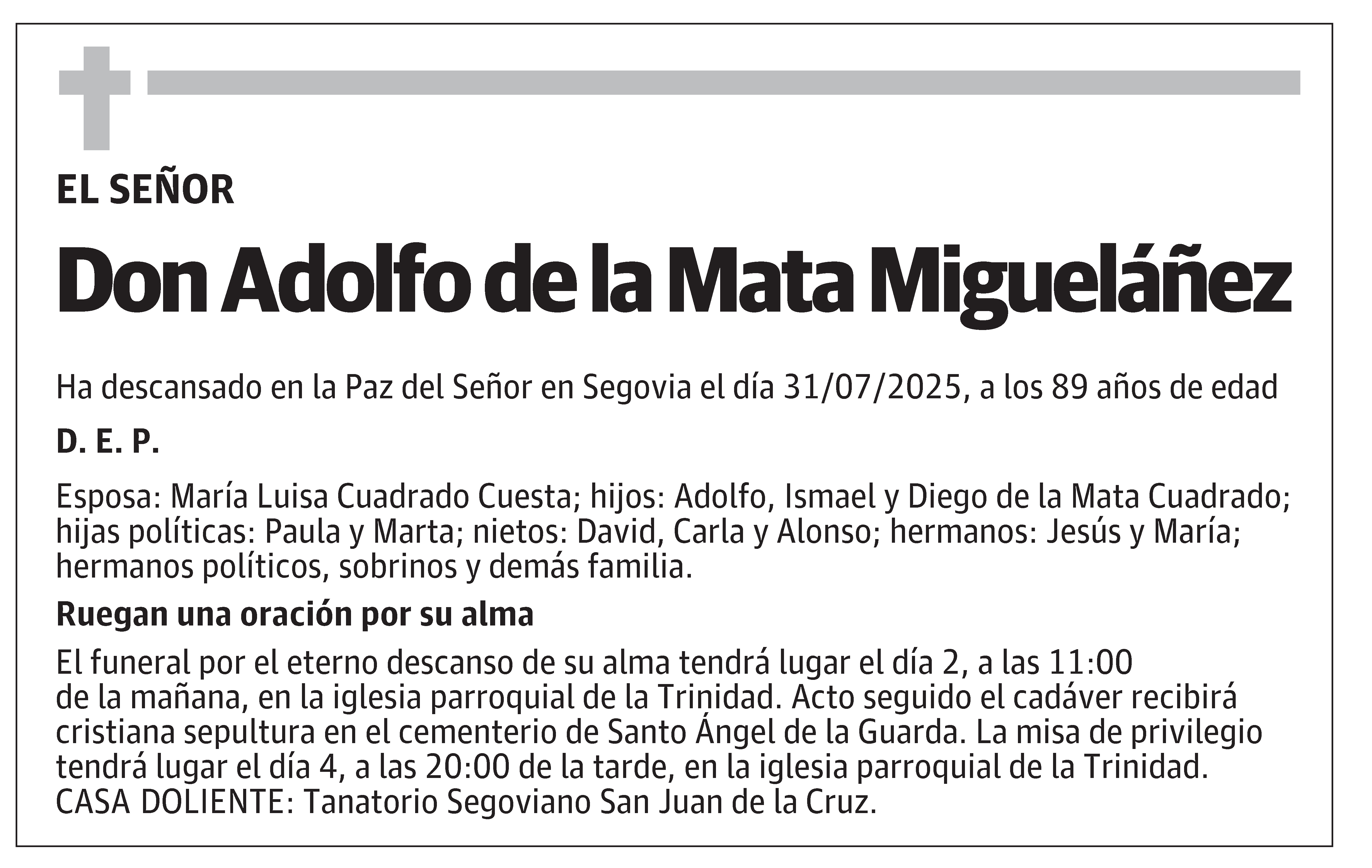 Adolfo de la Mata Migueláñez