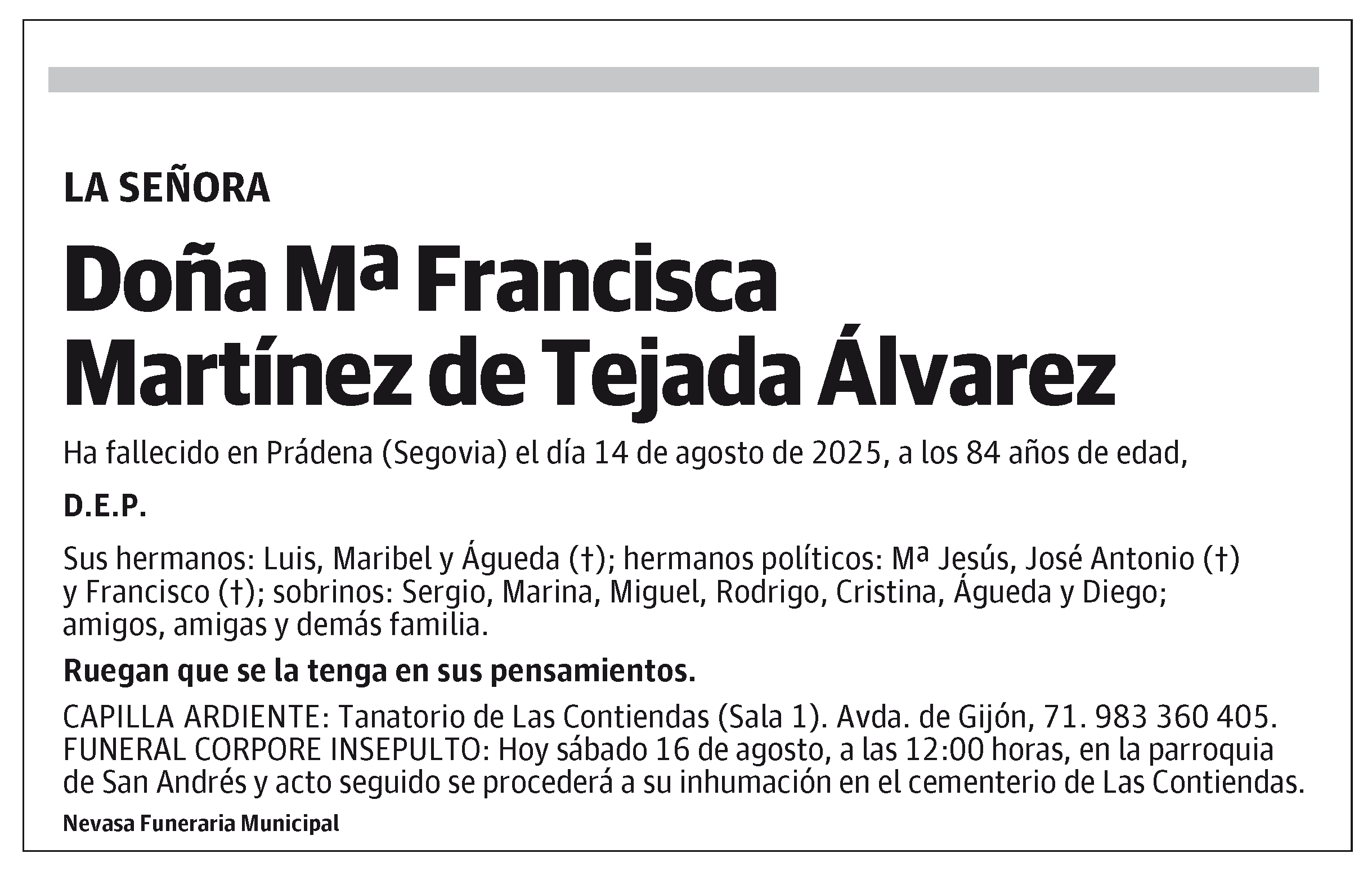 Mª Francisca Martínez de Tejada Álvarez