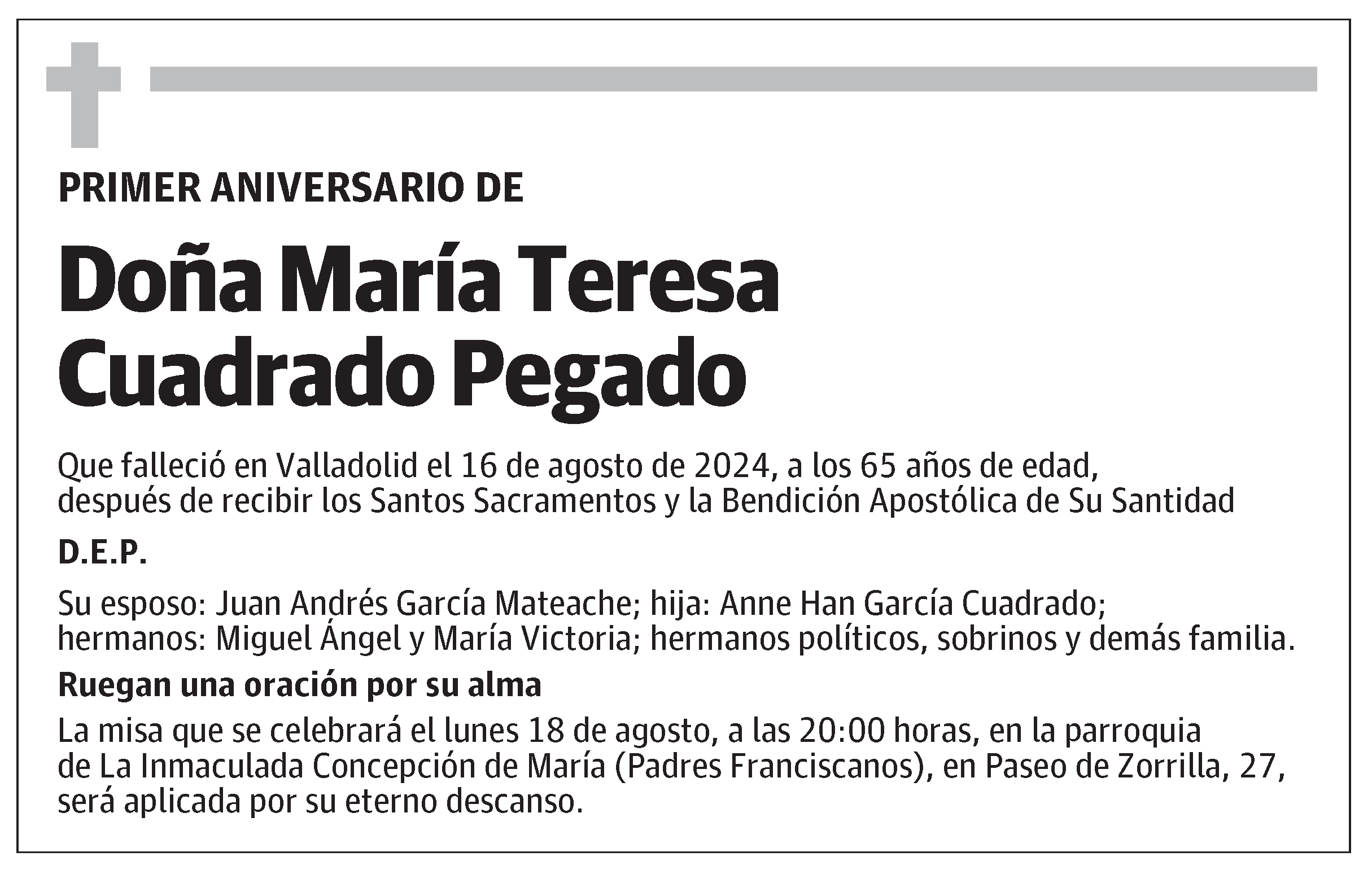 María Teresa Cuadrado Pegado