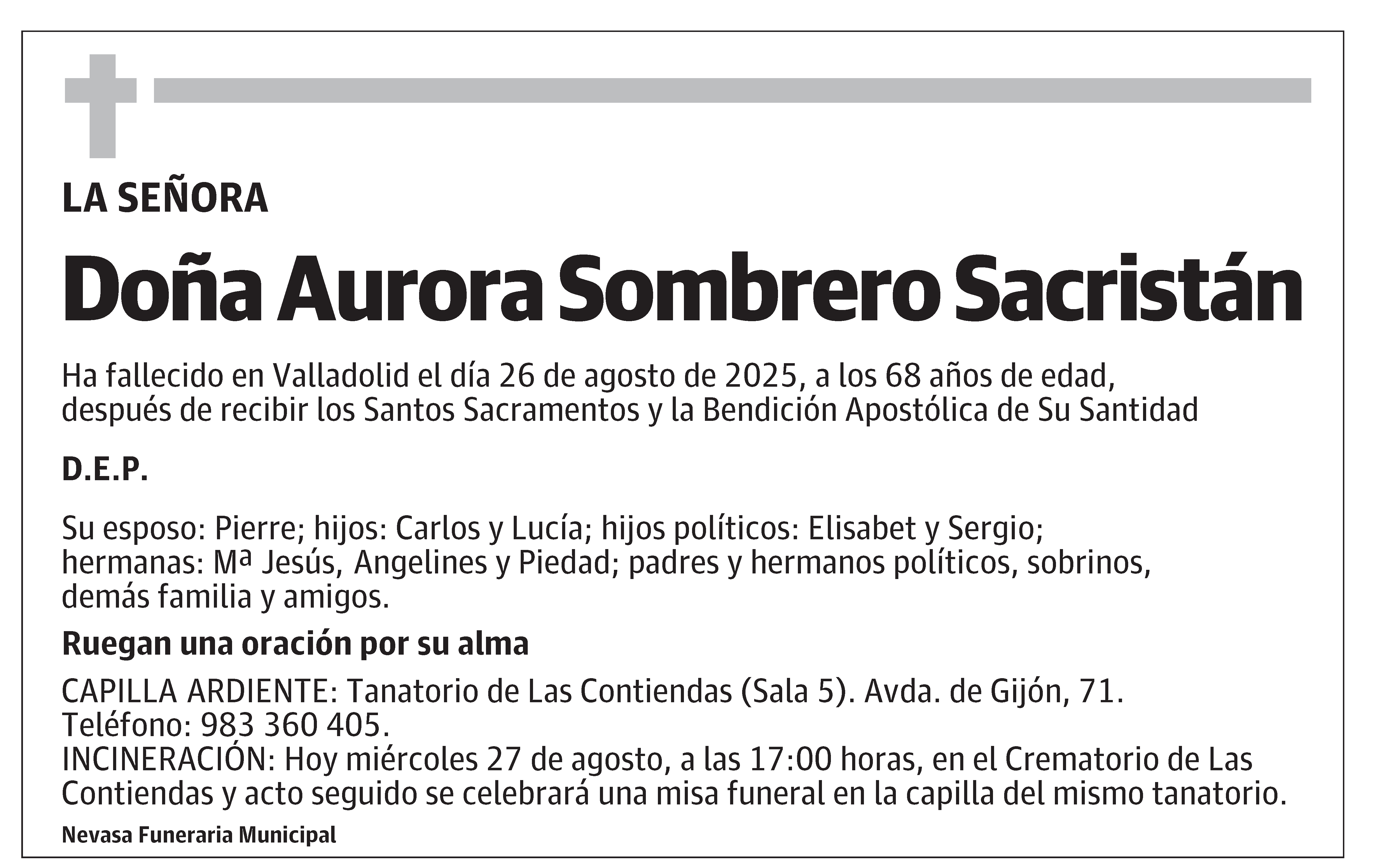 Aurora Sombrero Sacristán