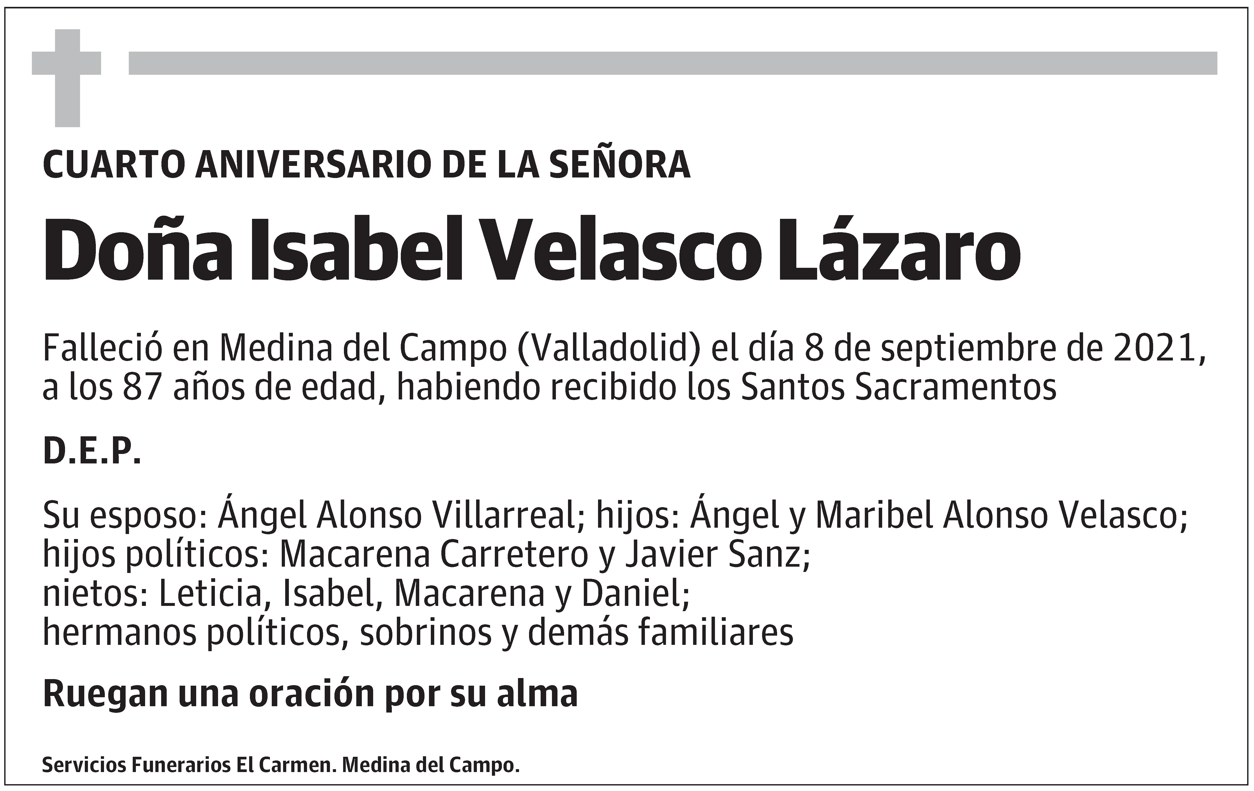 Doña Isabel Velasco Lázaro