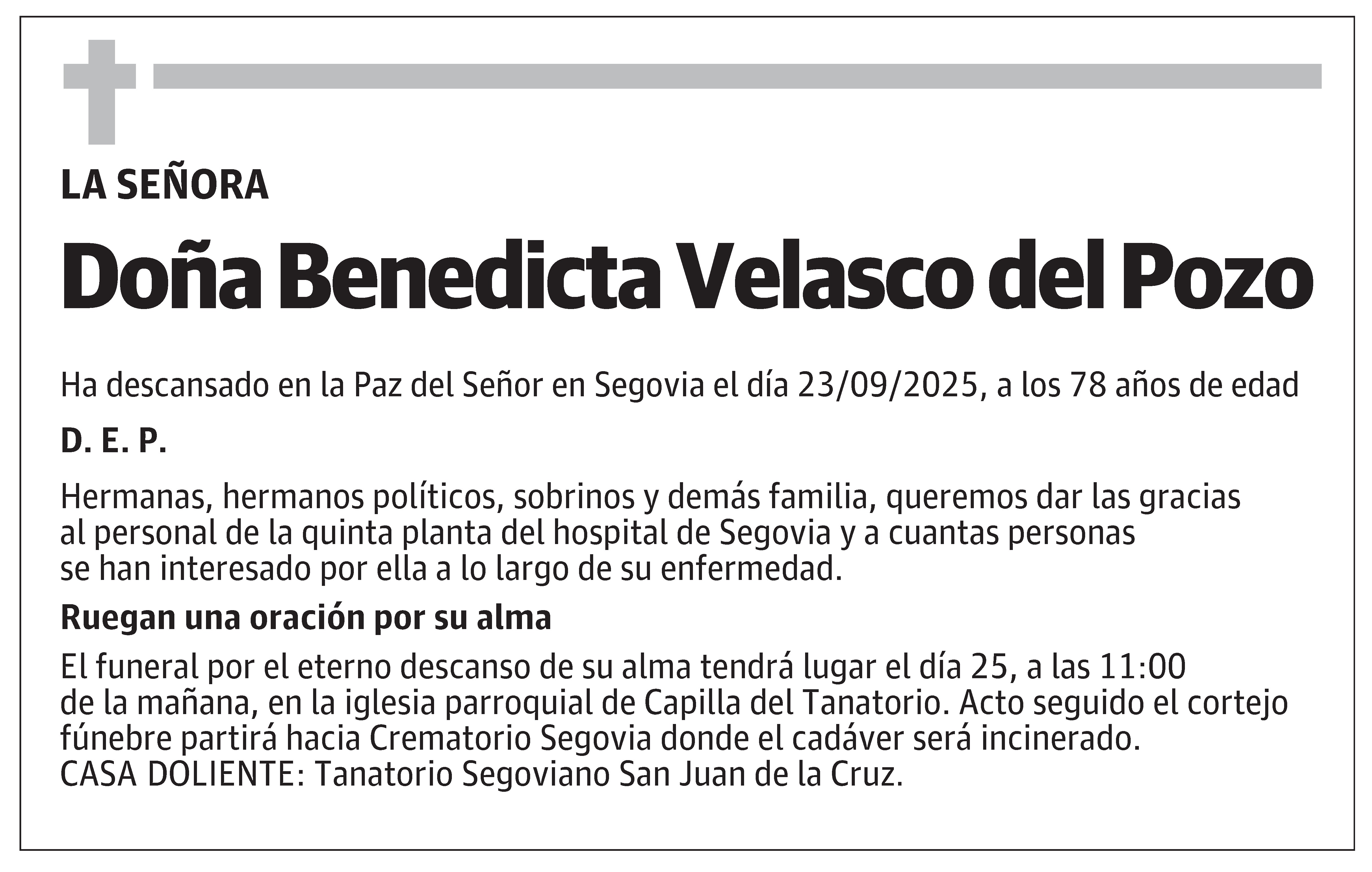 Benedicta Velasco del Pozo