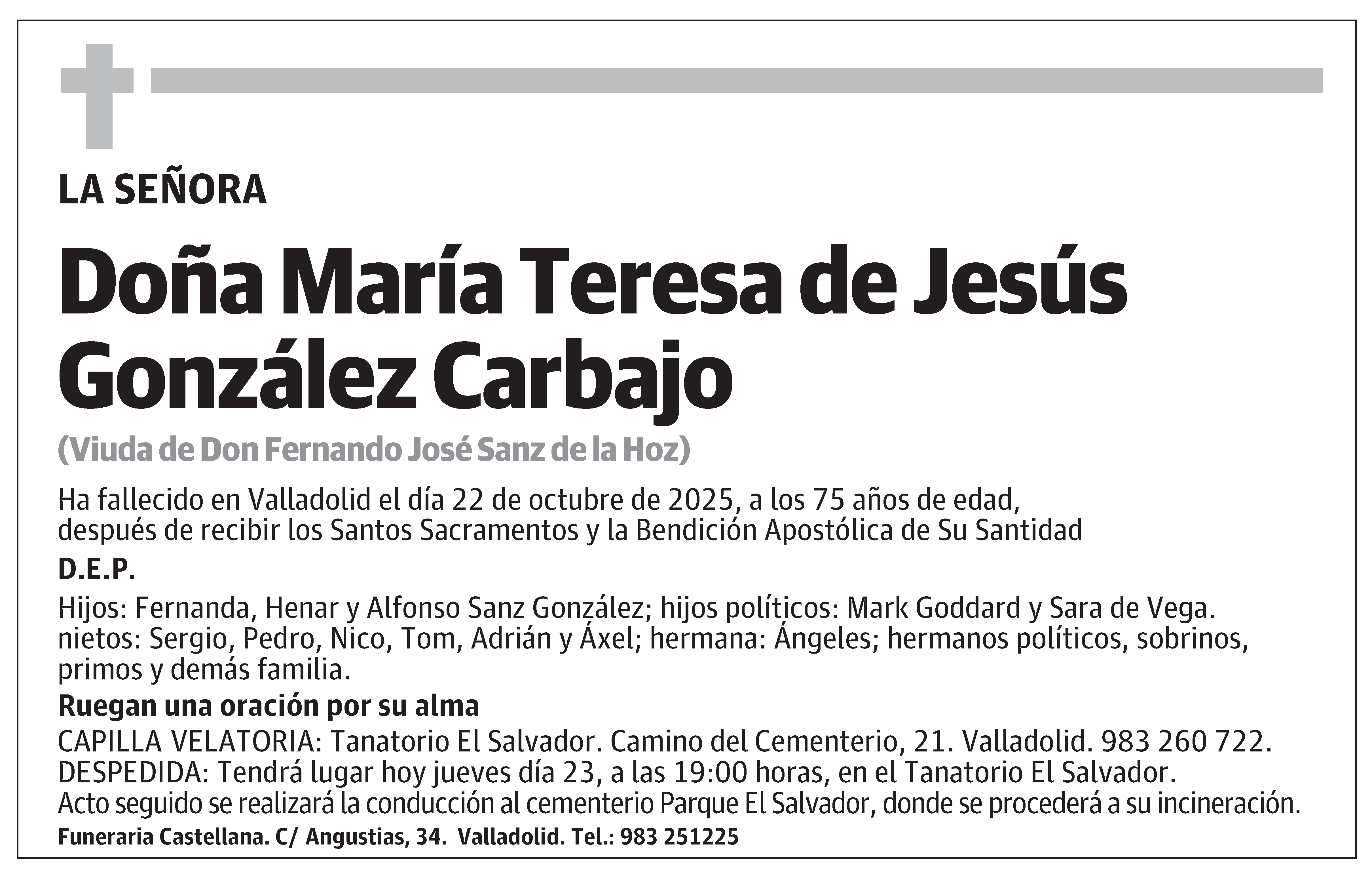 María Teresa de Jesús González Carbajo