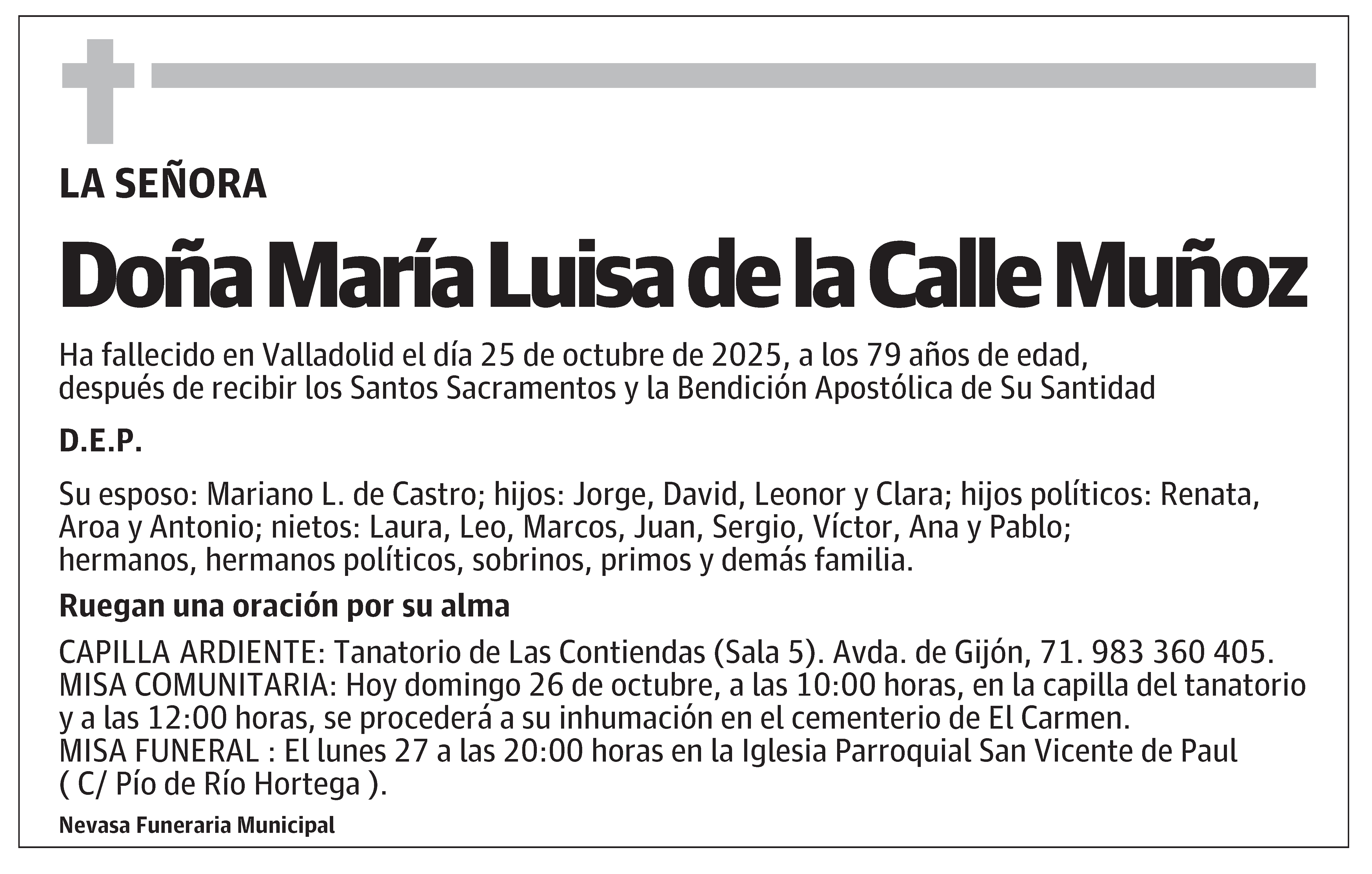 María Luisa de la Calle Muñoz
