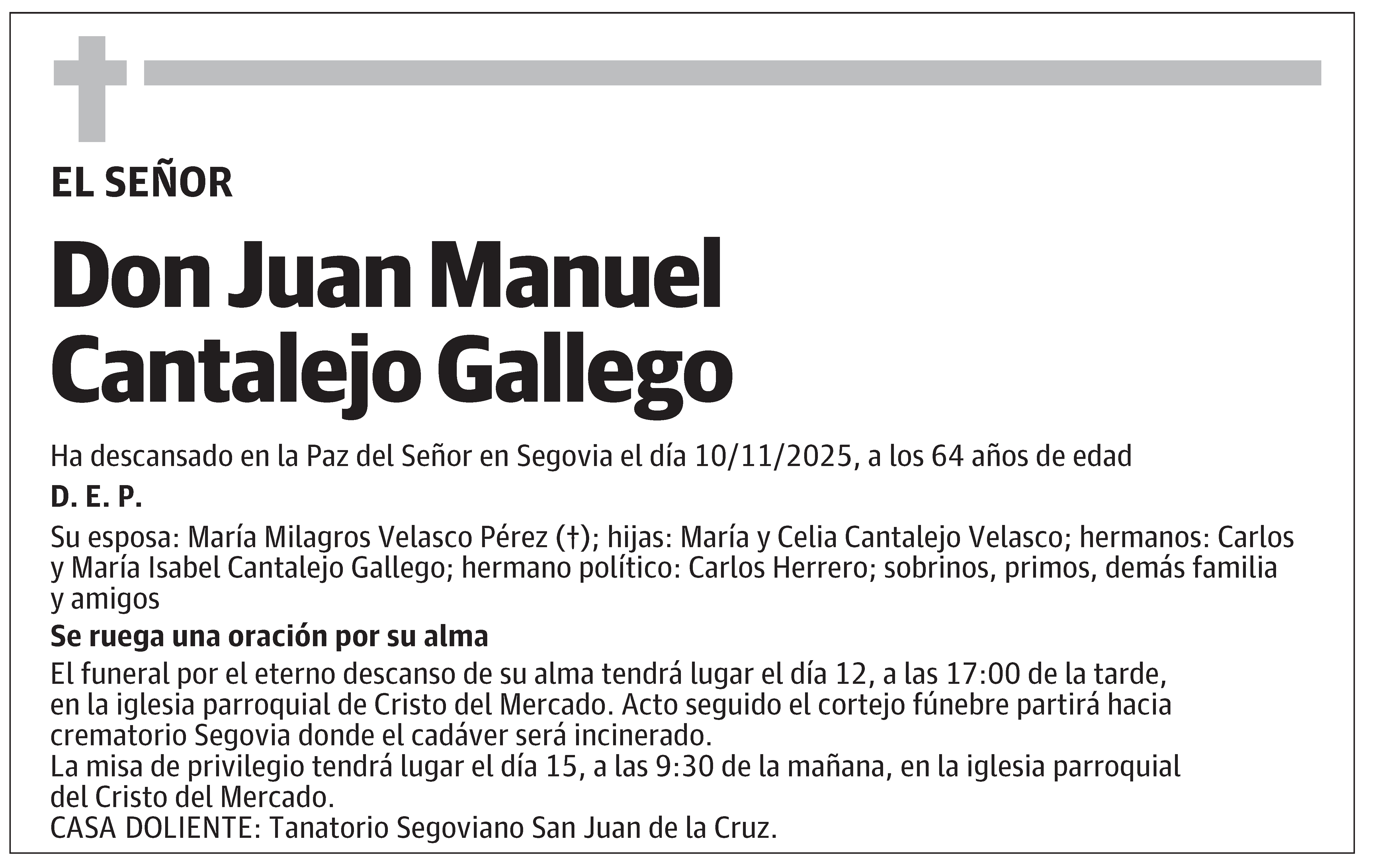 Juan Manuel Cantalejo Gallego