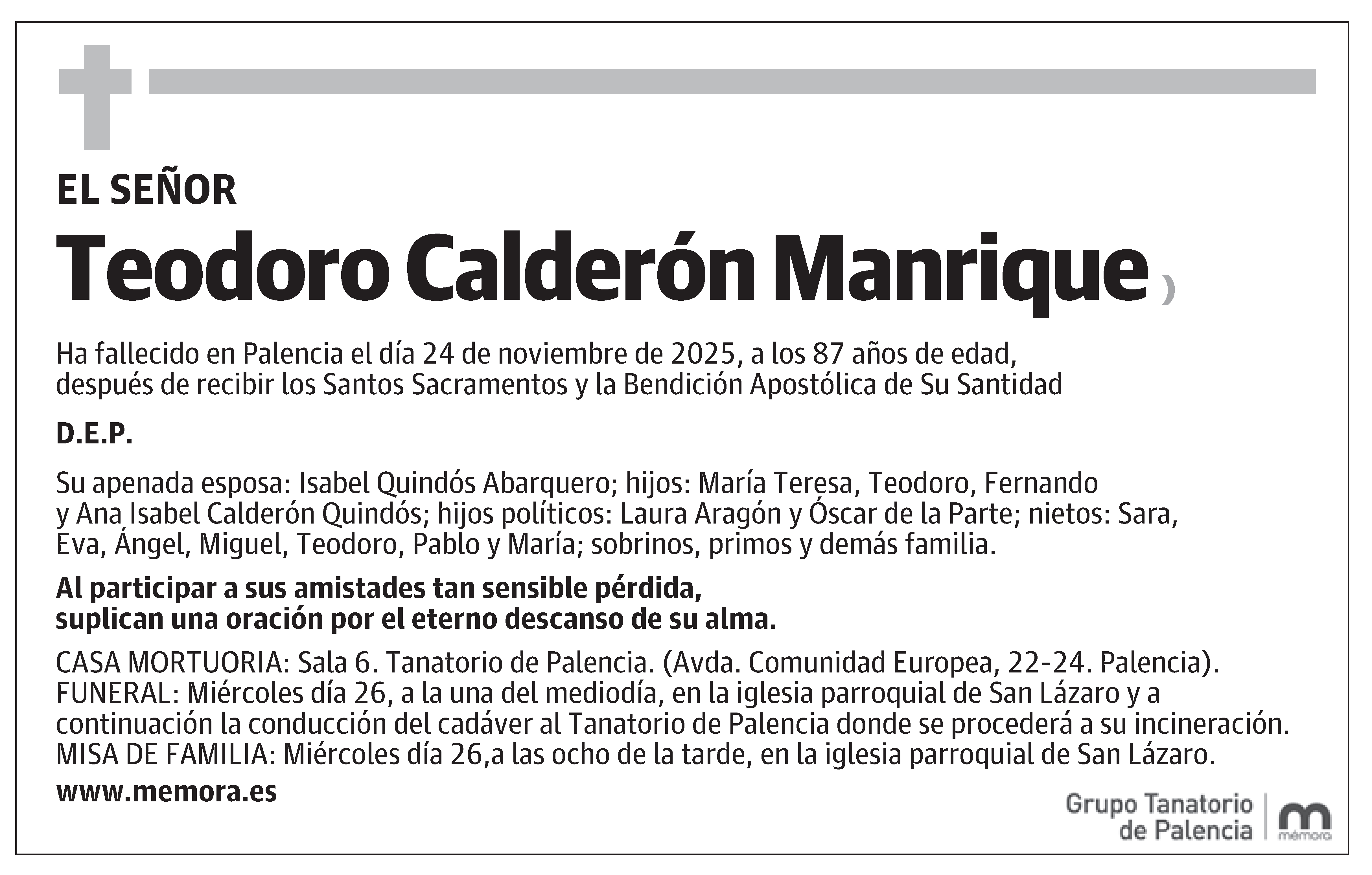 Teodoro Calderón Manrique )