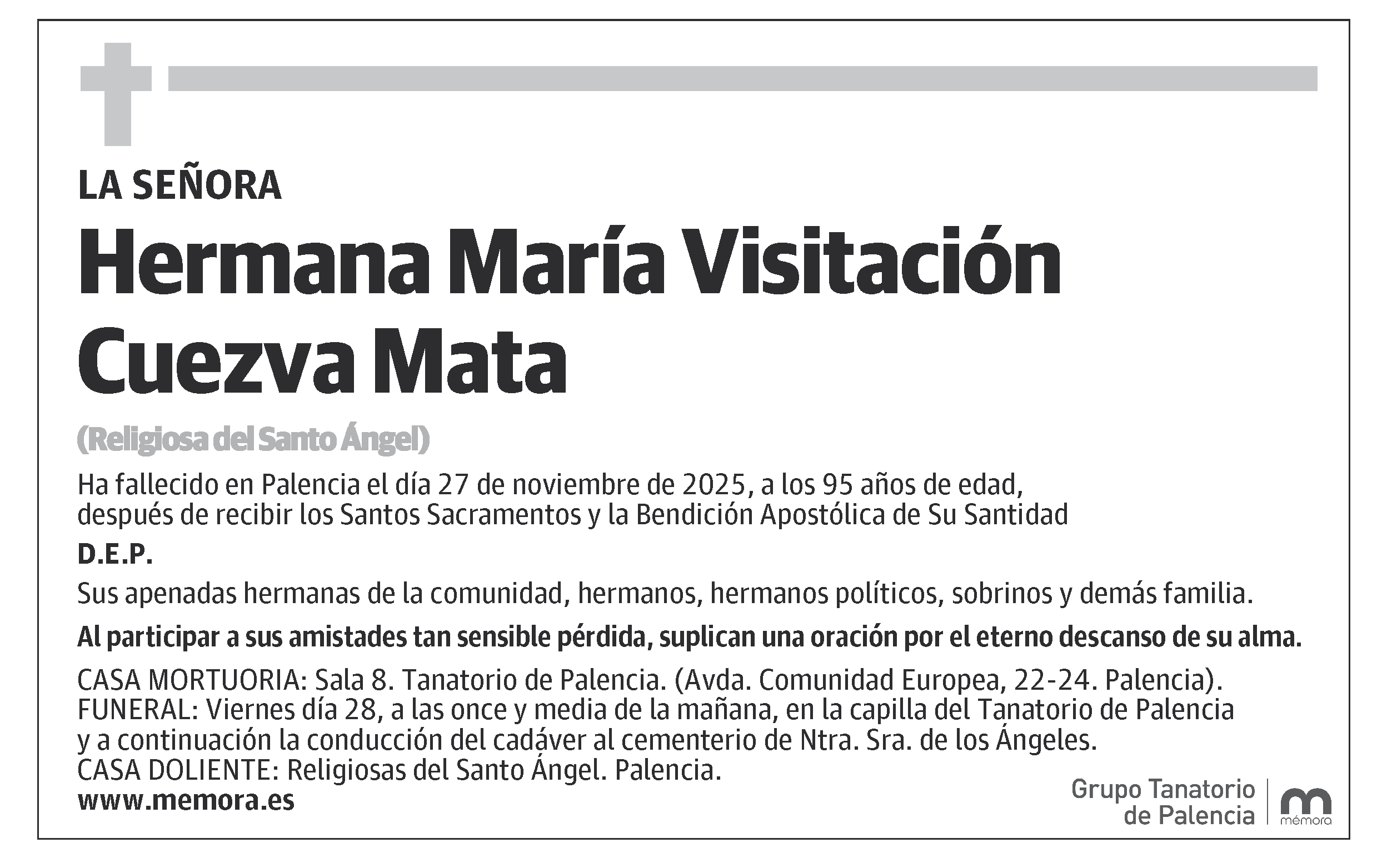 Hermana María Visitación Cuezva Mata