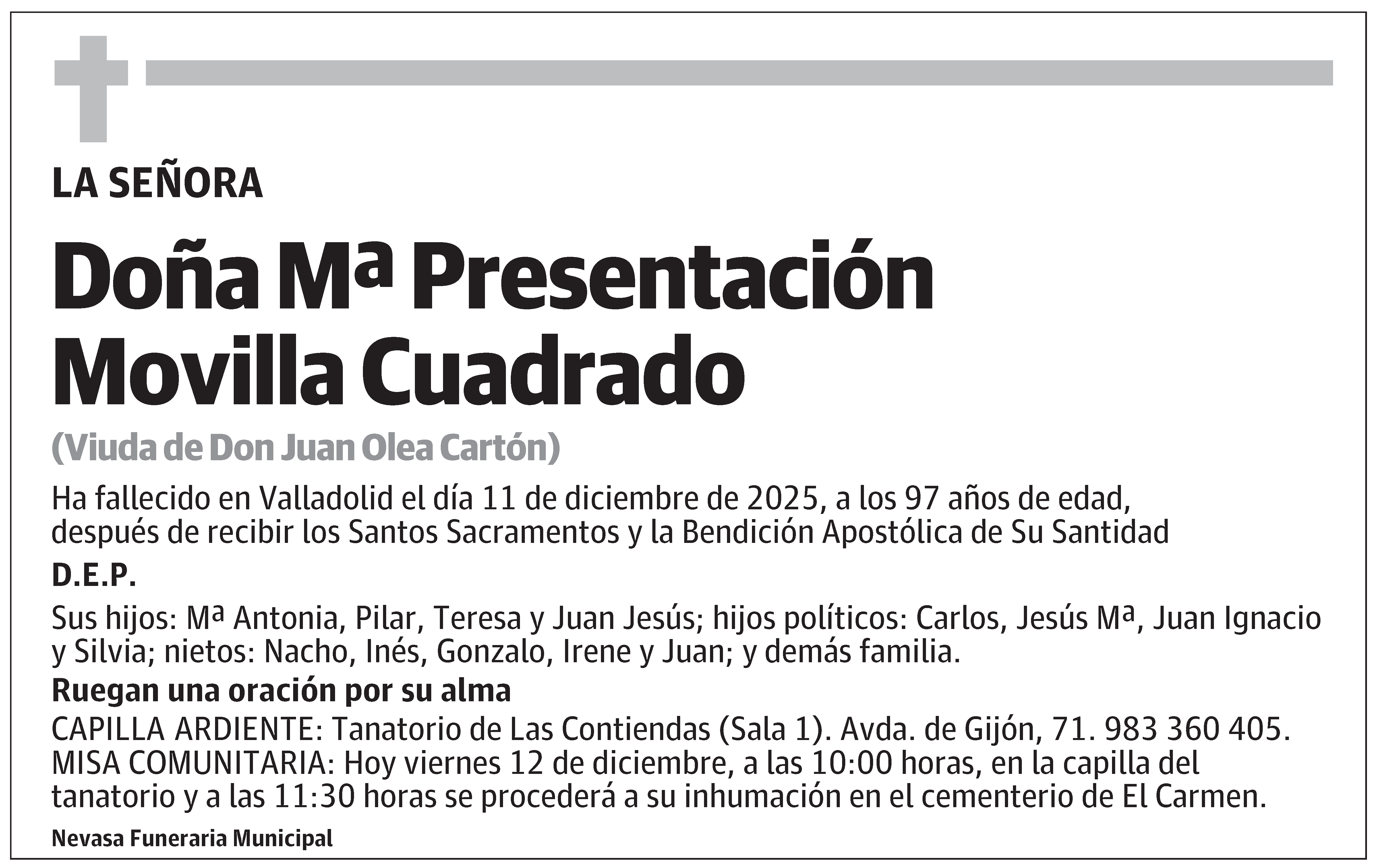 Mª Presentación Movilla Cuadrado