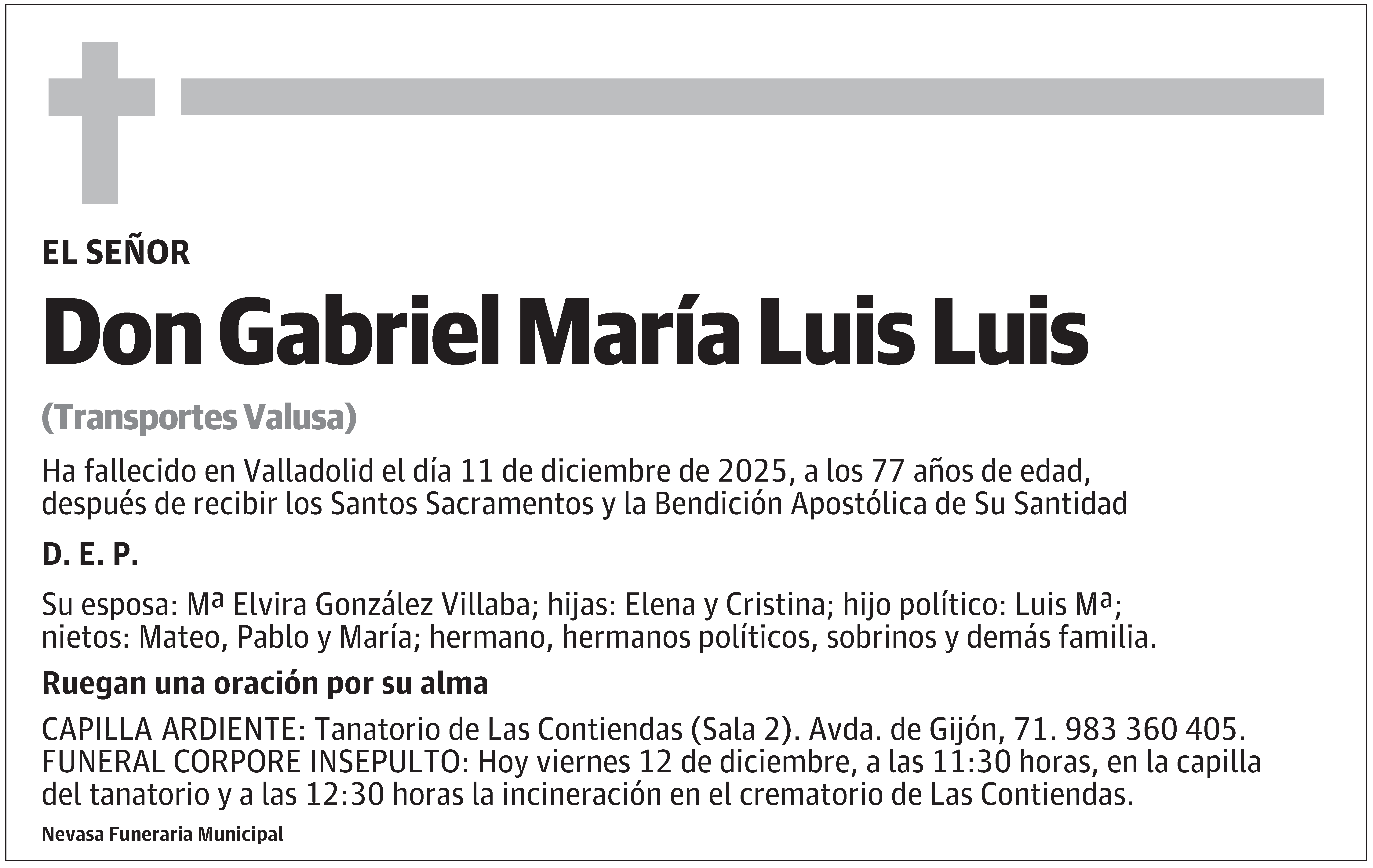 Gabriel María Luis Luis