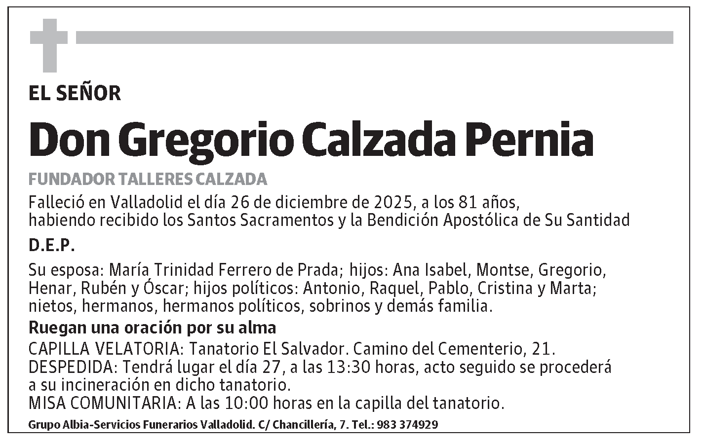 Gregorio Calzada Pernia