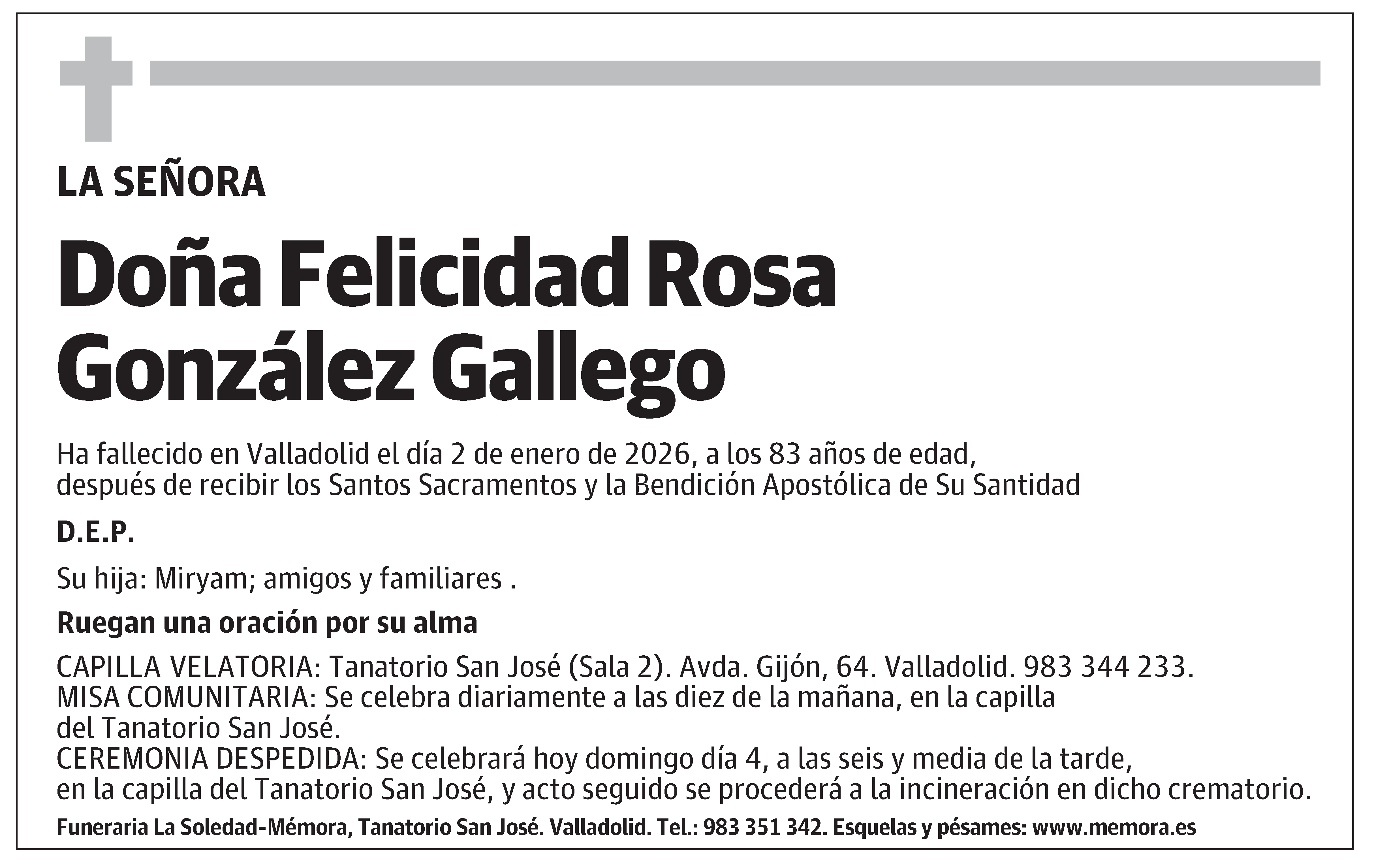 Felicidad Rosa González Gallego