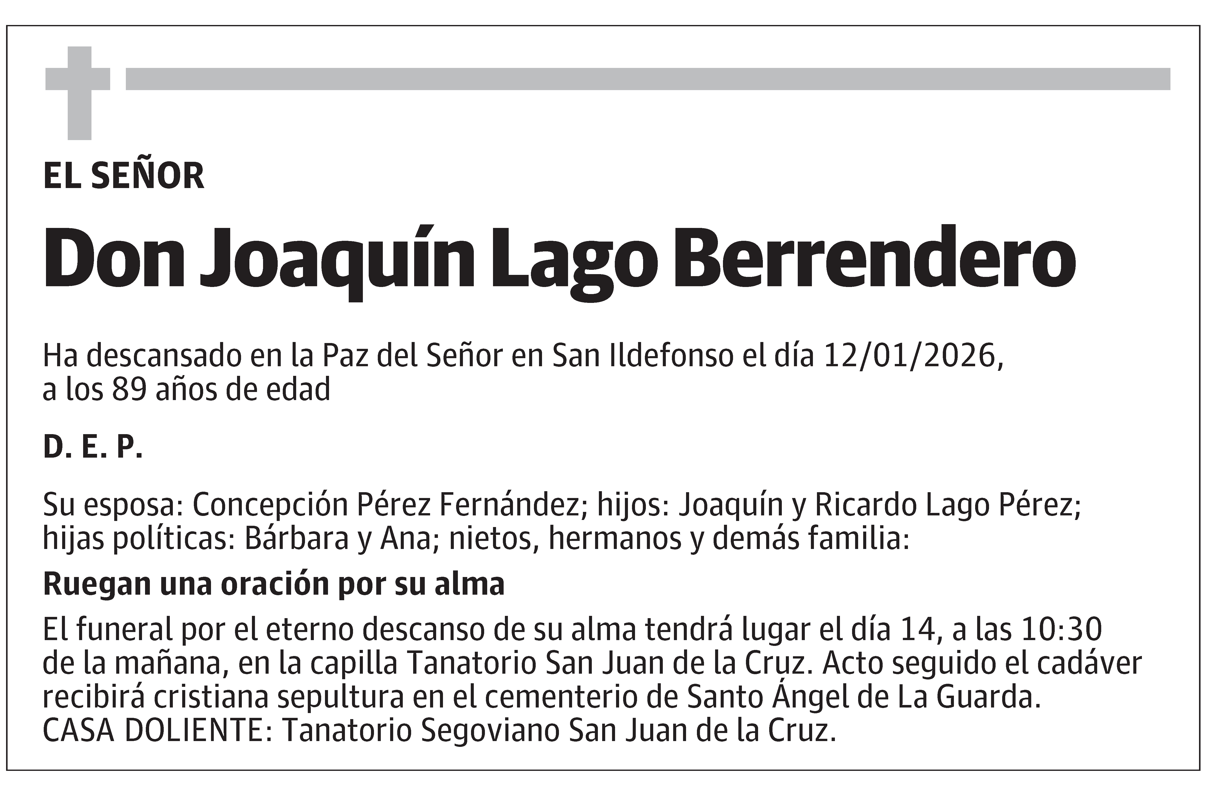 Joaquín Lago Berrendero