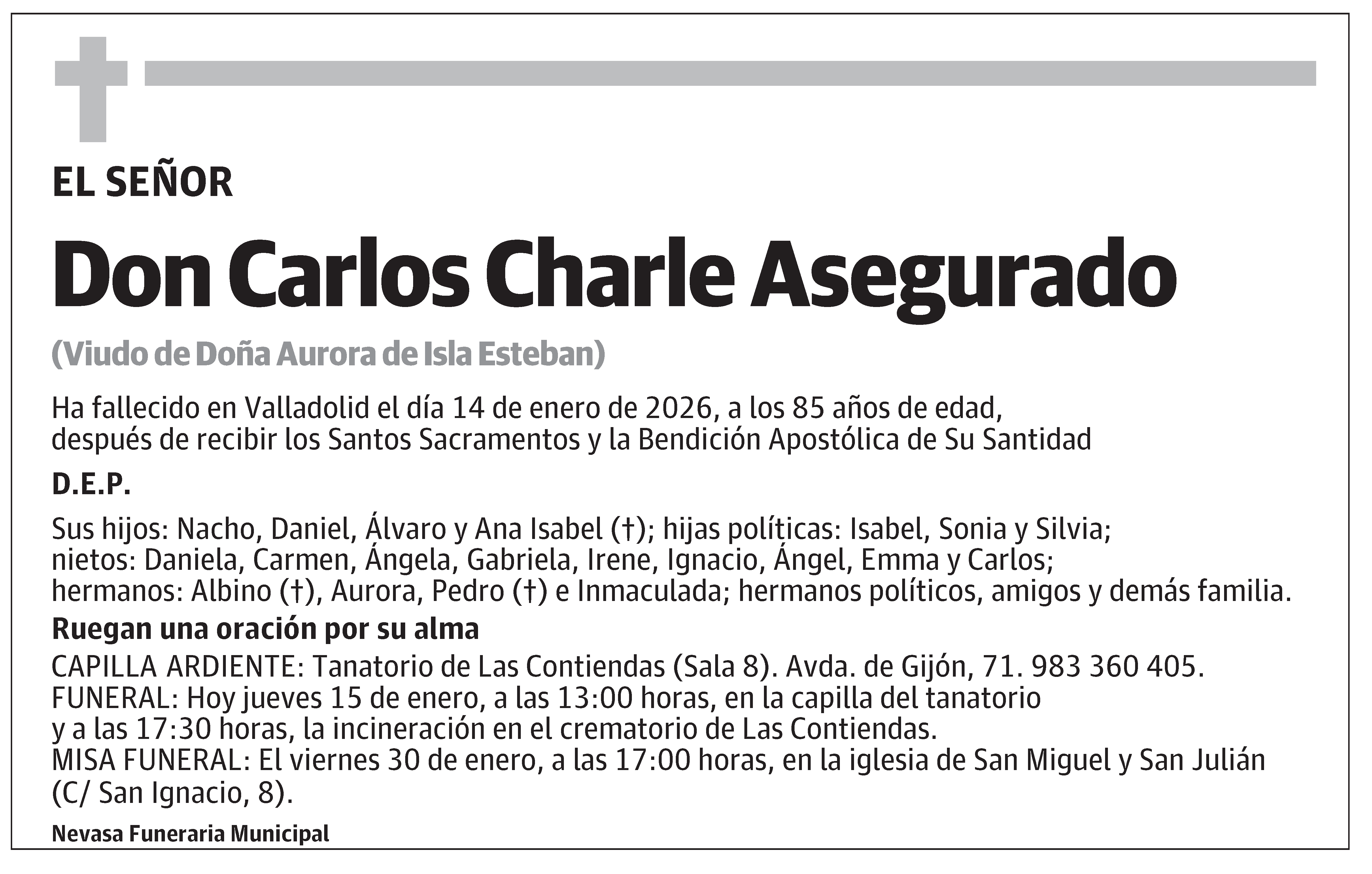 Carlos Charle Asegurado