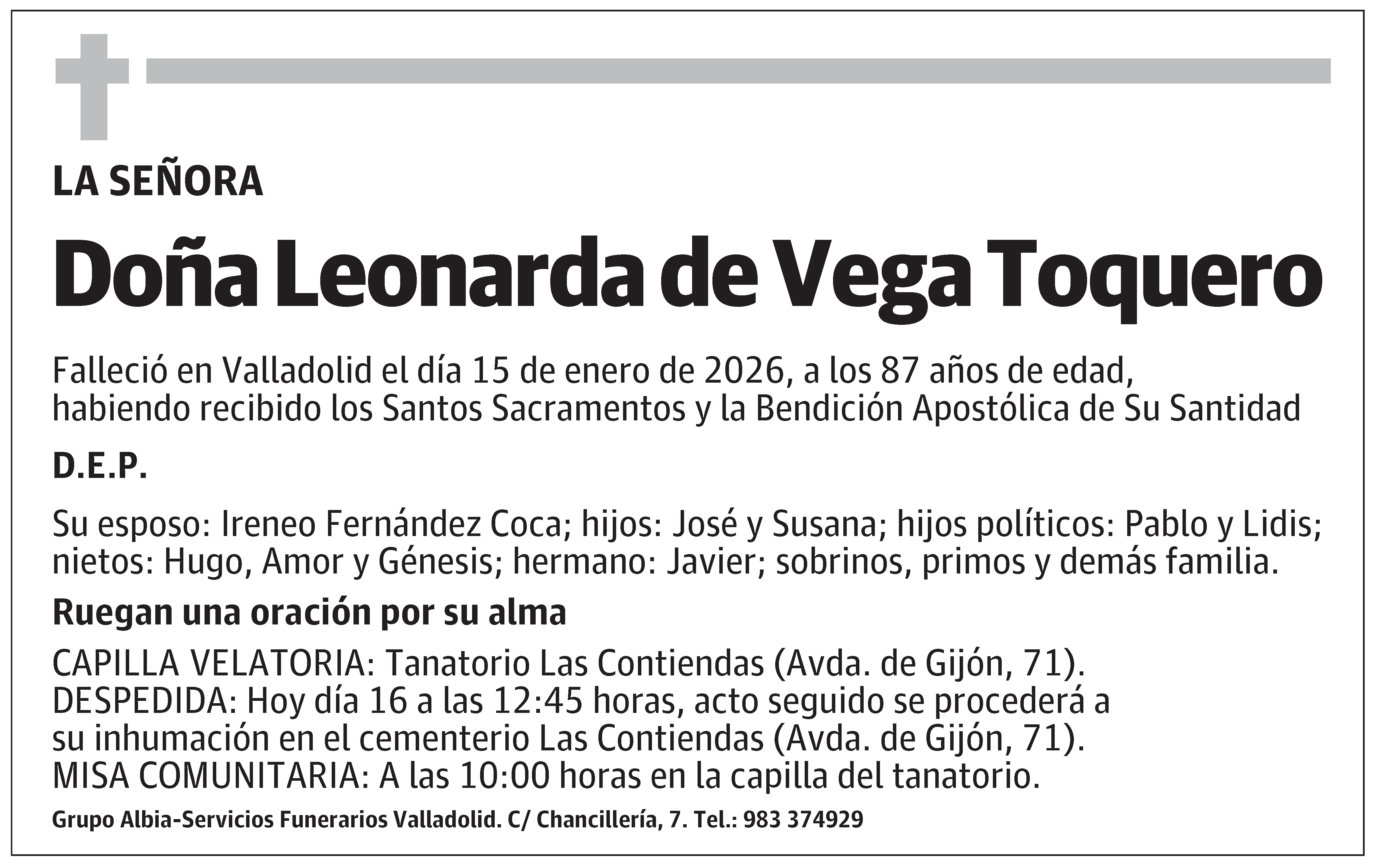 Leonarda de Vega Toquero