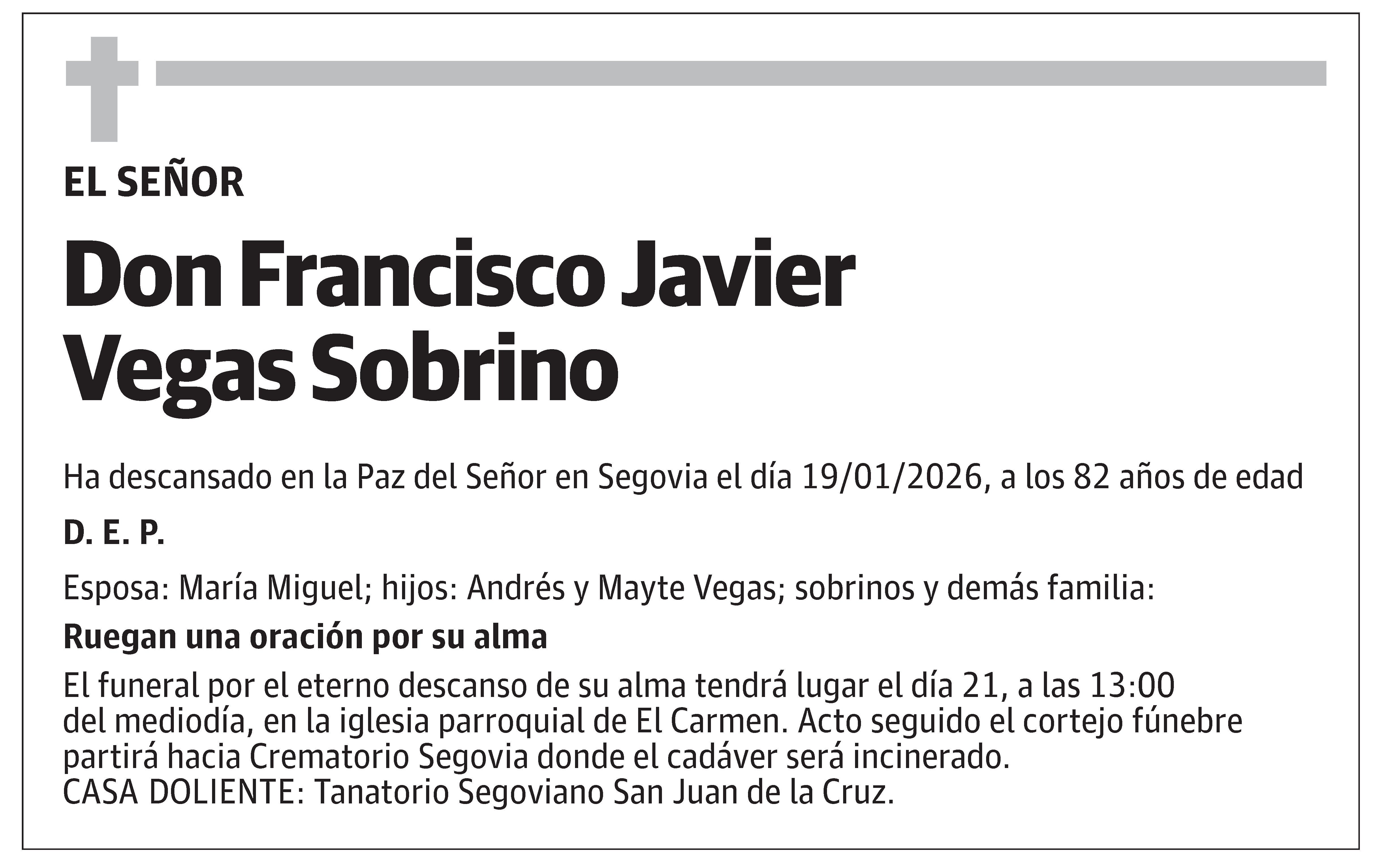 Francisco Javier Vegas Sobrino