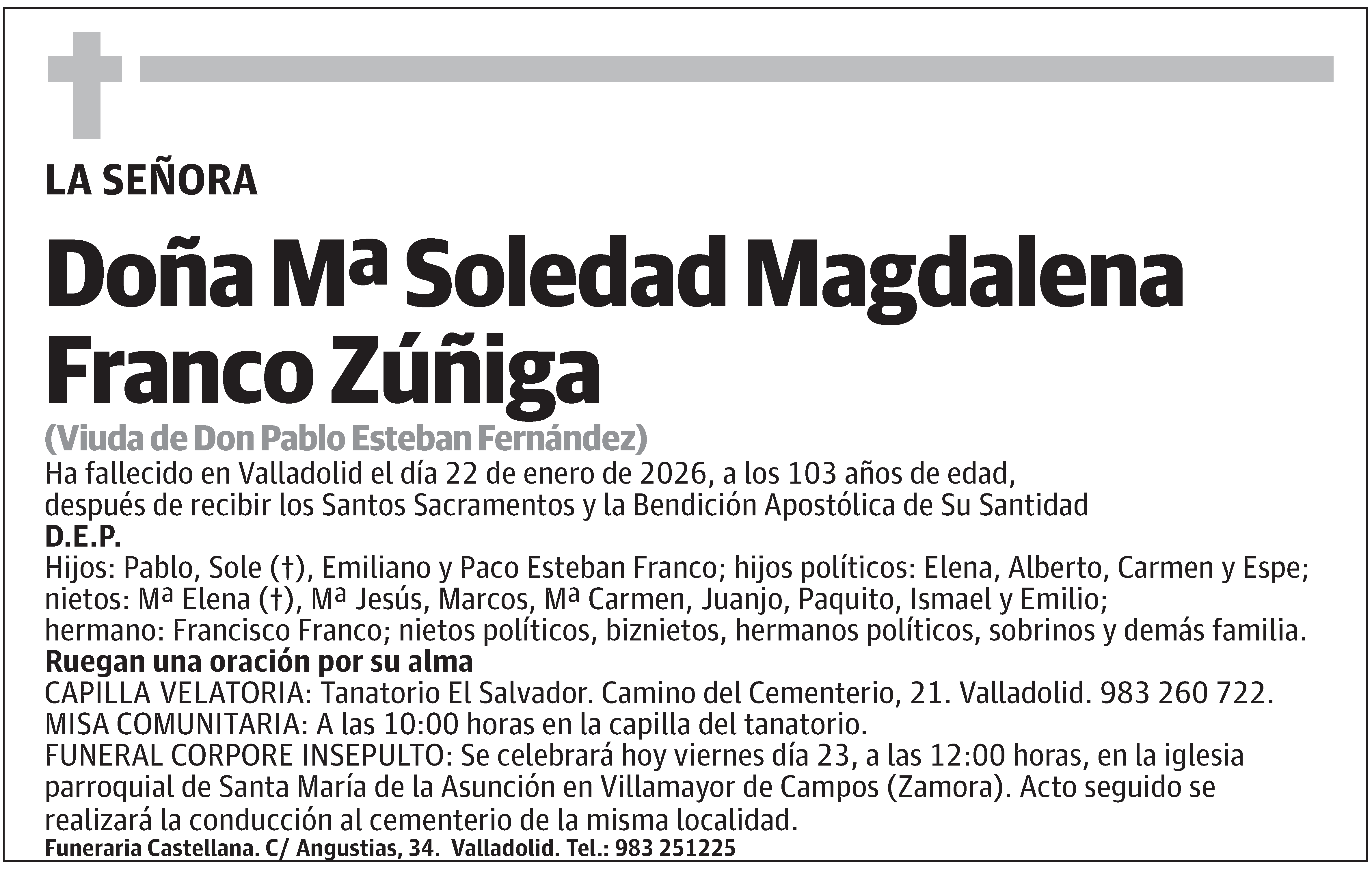 Mª Soledad Magdalena Franco Zúñiga