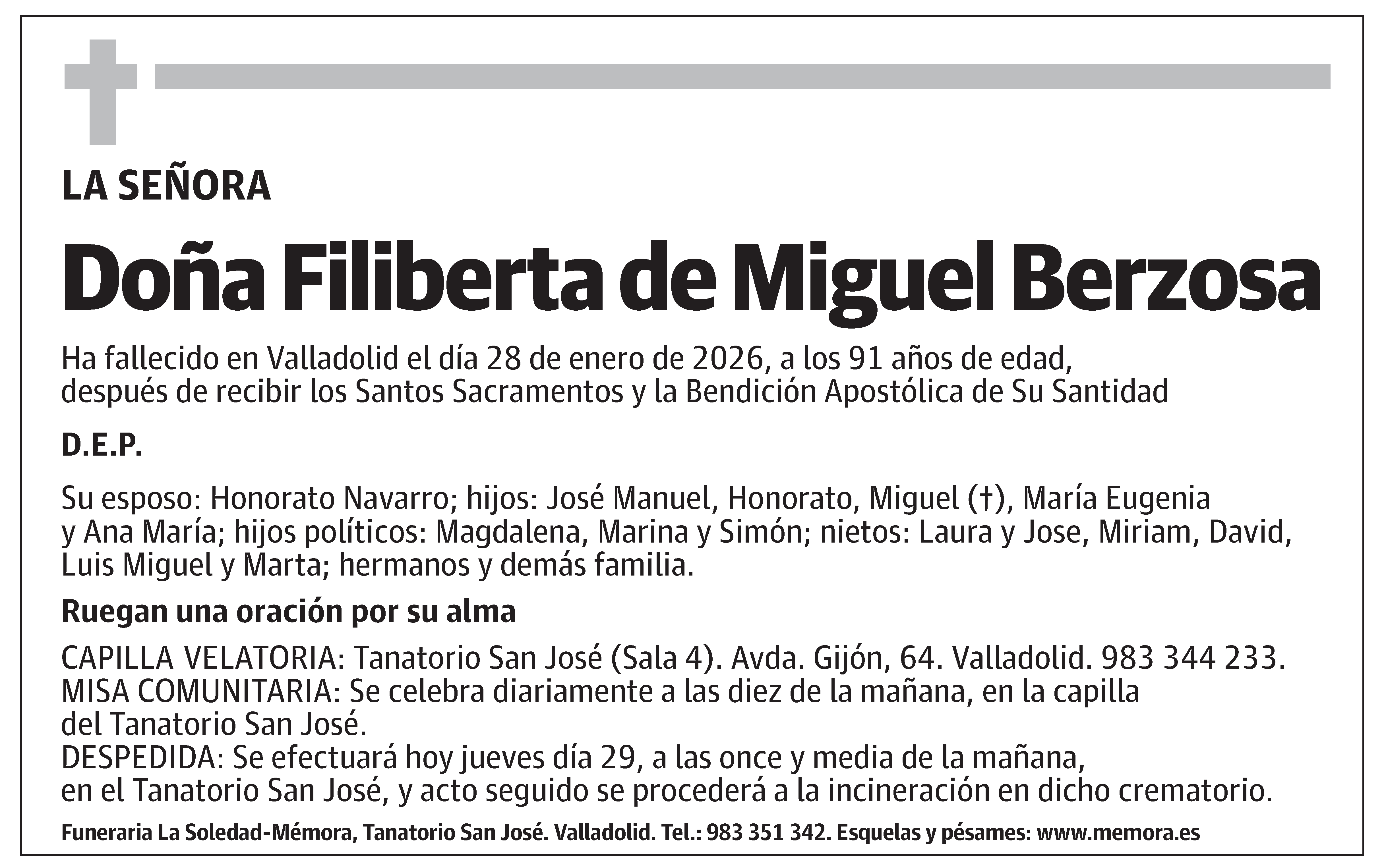 Filiberta de Miguel Berzosa