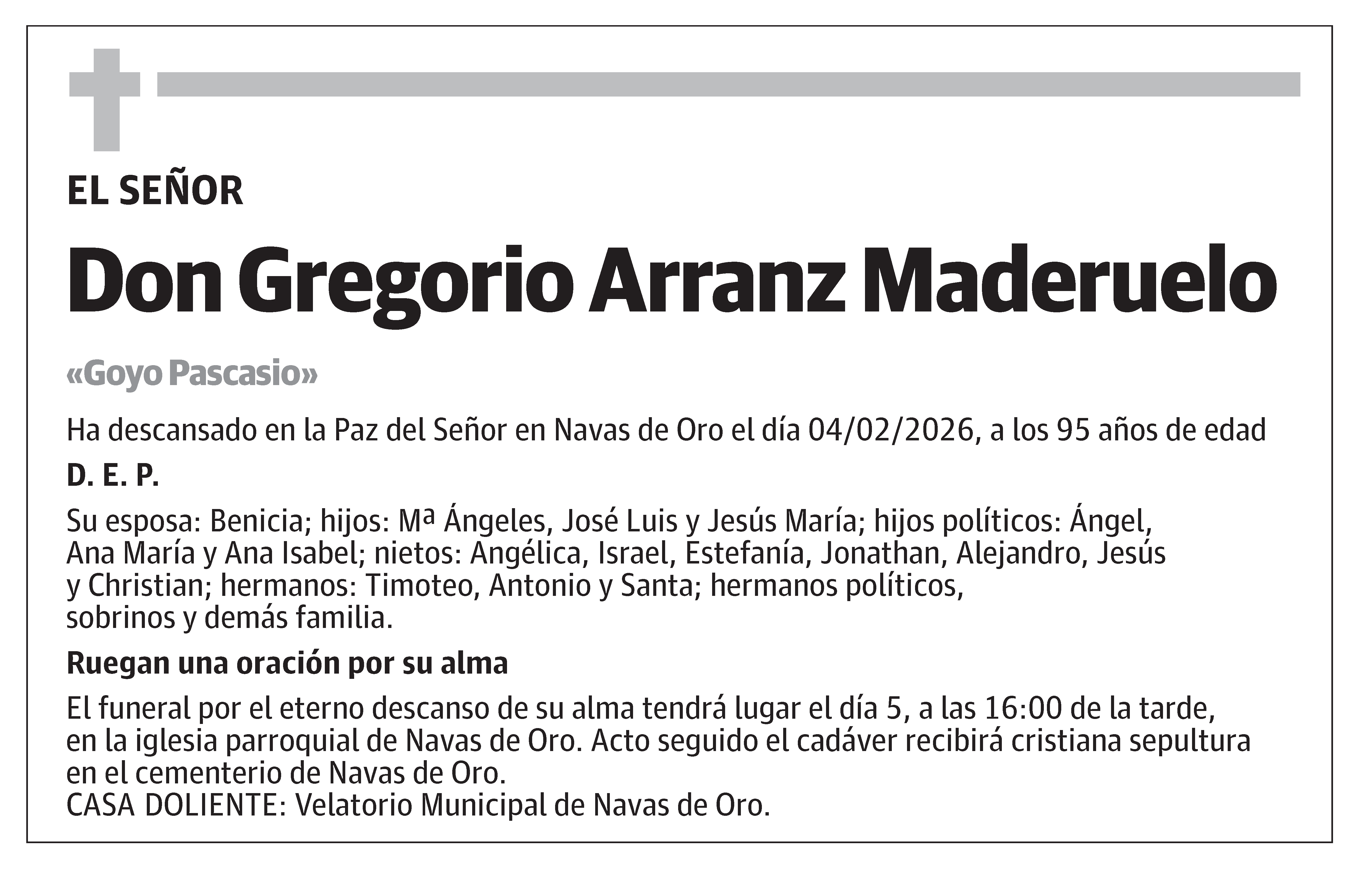 Gregorio Arranz Maderuelo