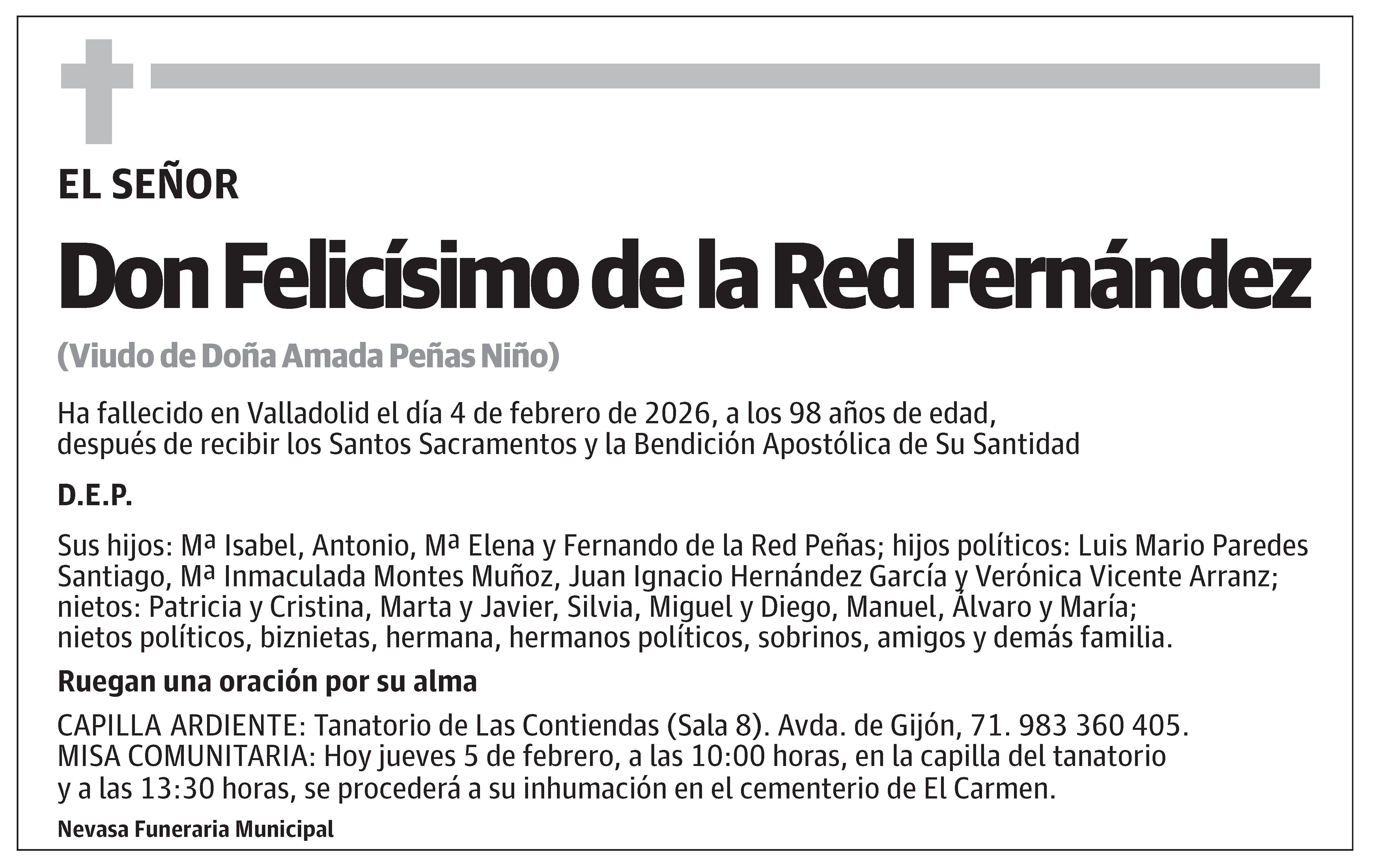 Felicísimo de la Red Fernández