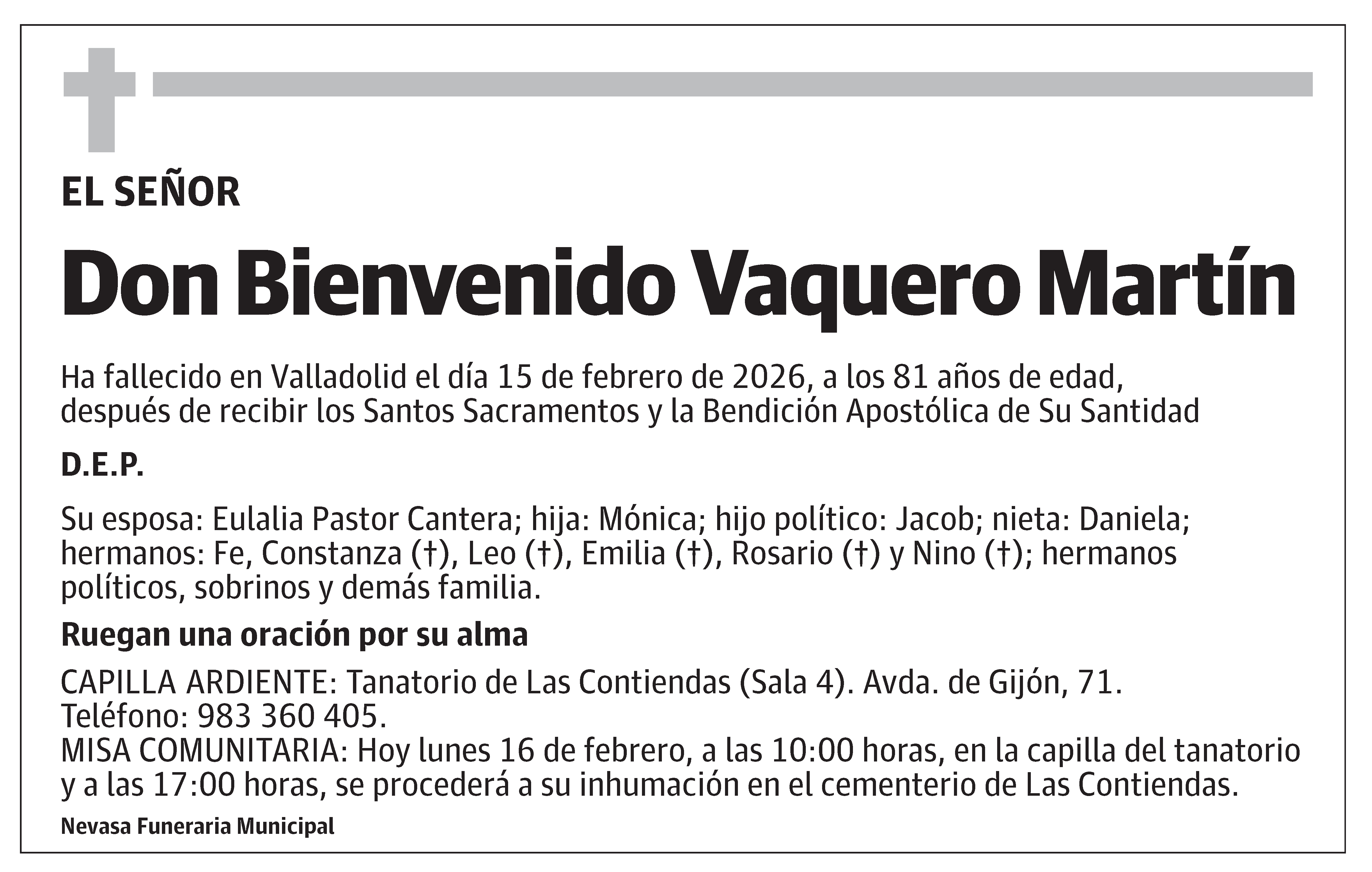 Bienvenido Vaquero Martín